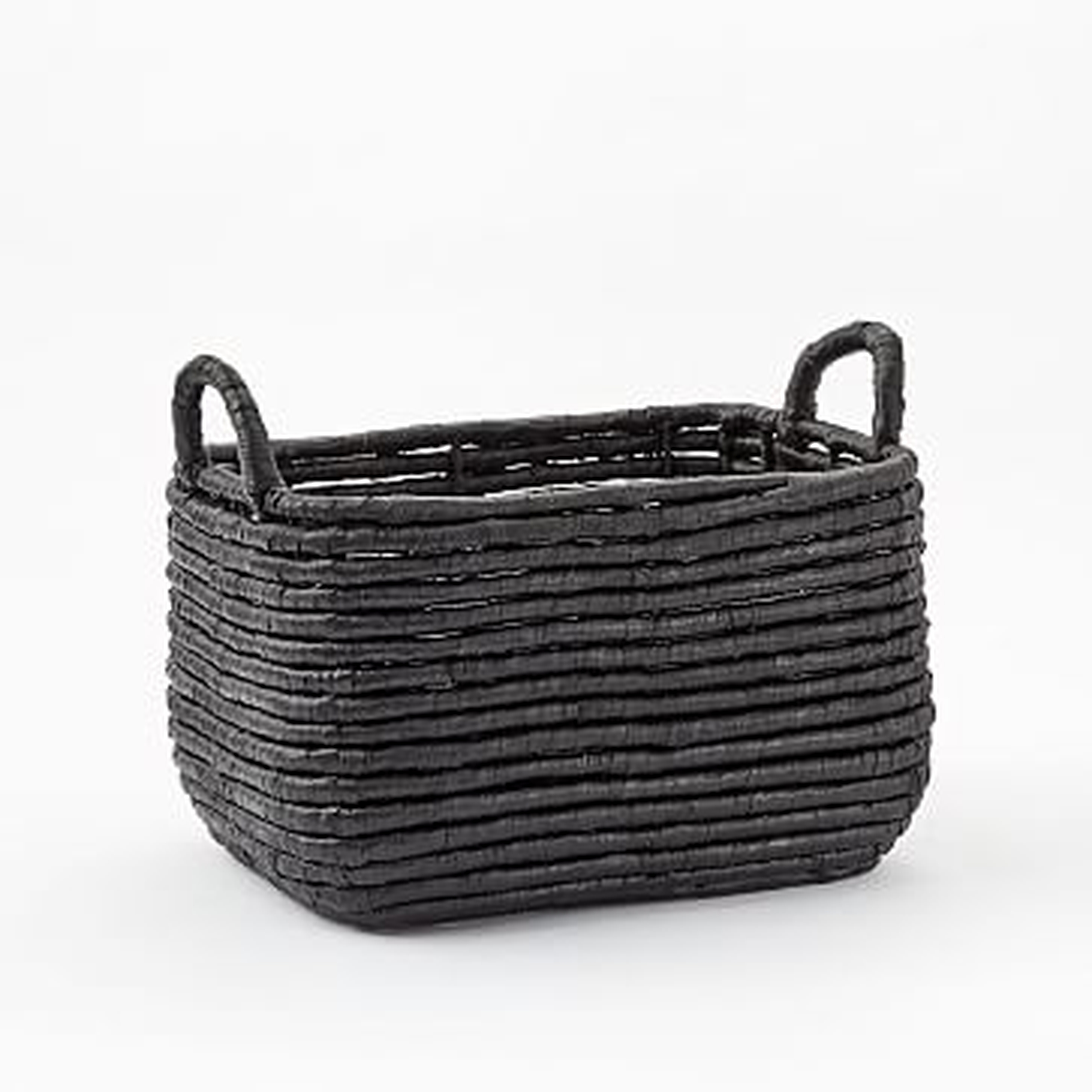Woven Seagrass Baskets, Black, Medium Rectangle - West Elm