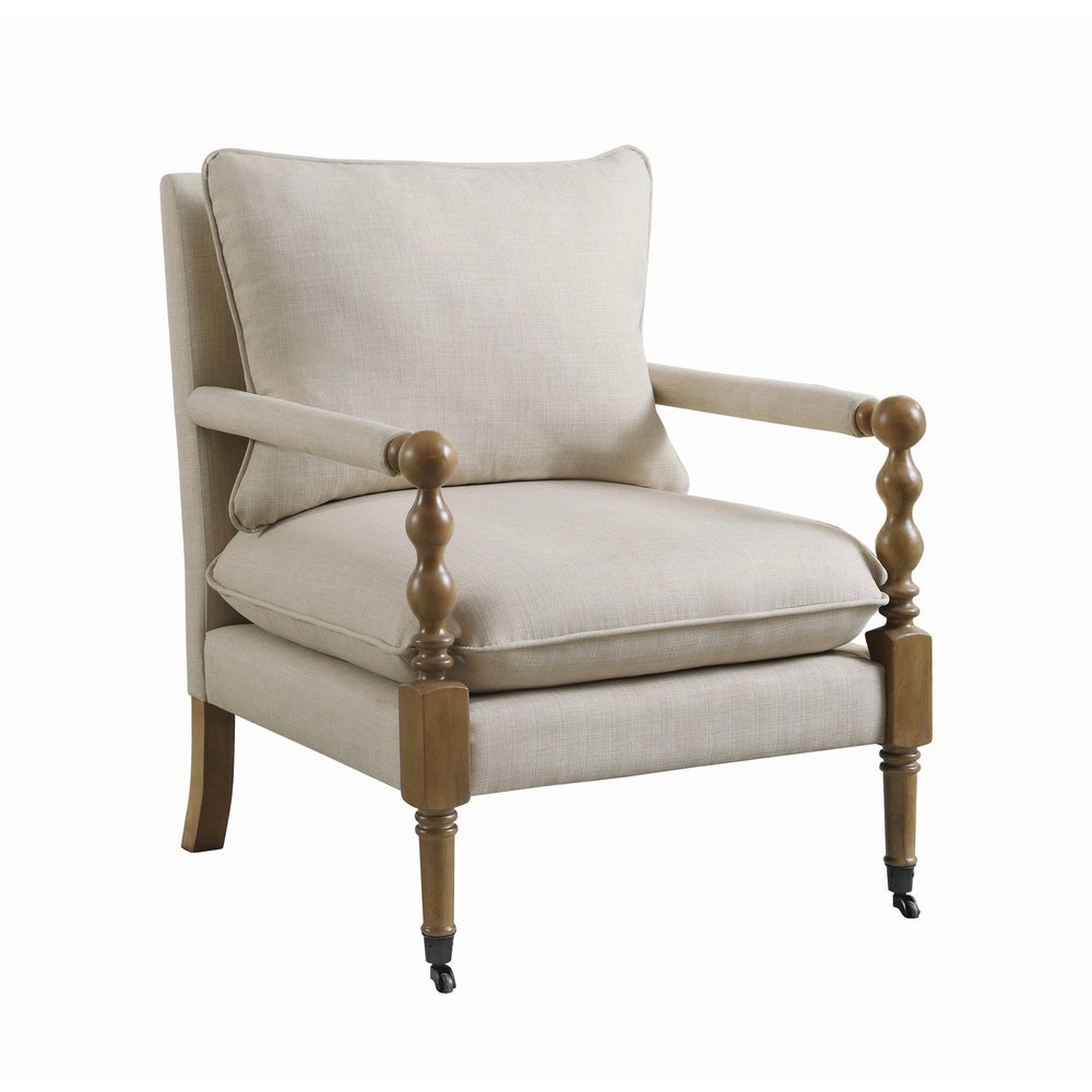 The Gray Barn Morning Glory Upholstered Accent Chair with Casters - Beige - Overstock