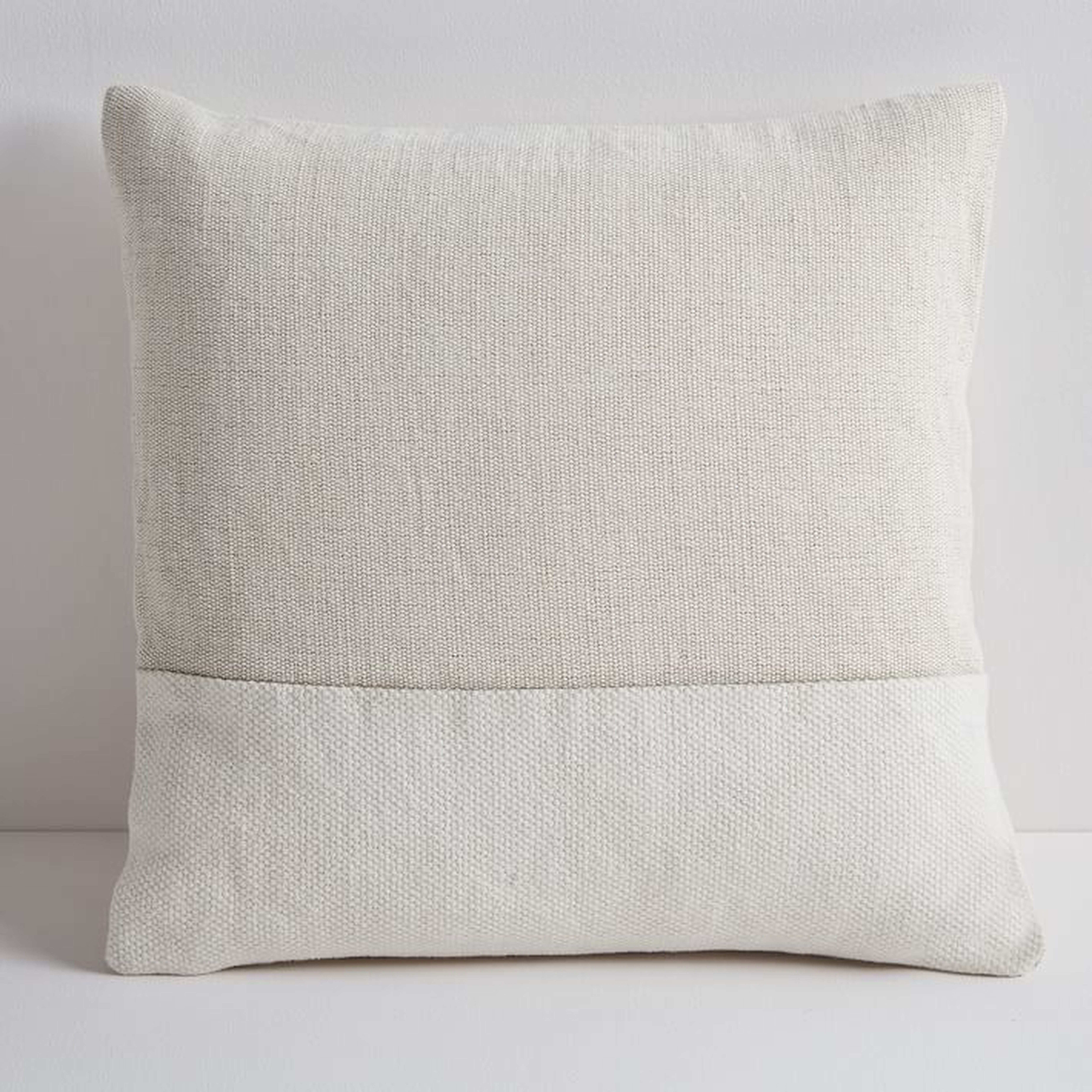 Cotton Canvas Pillow Cover, Stone White, 18"x18" - West Elm