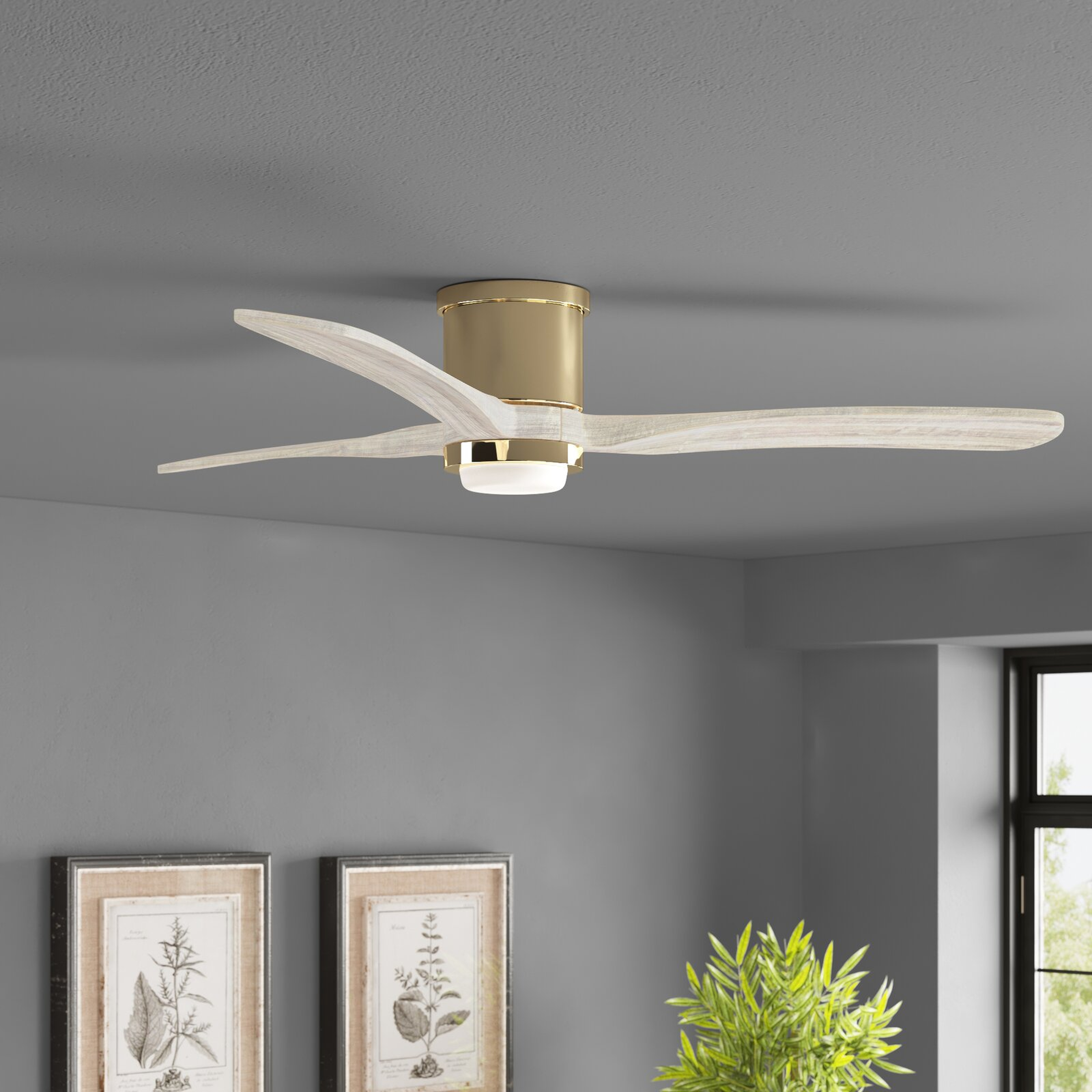 52'' Heatherton 3 - Blade LED Propeller Ceiling Fan with Remote Control and Light Kit Included - Wayfair