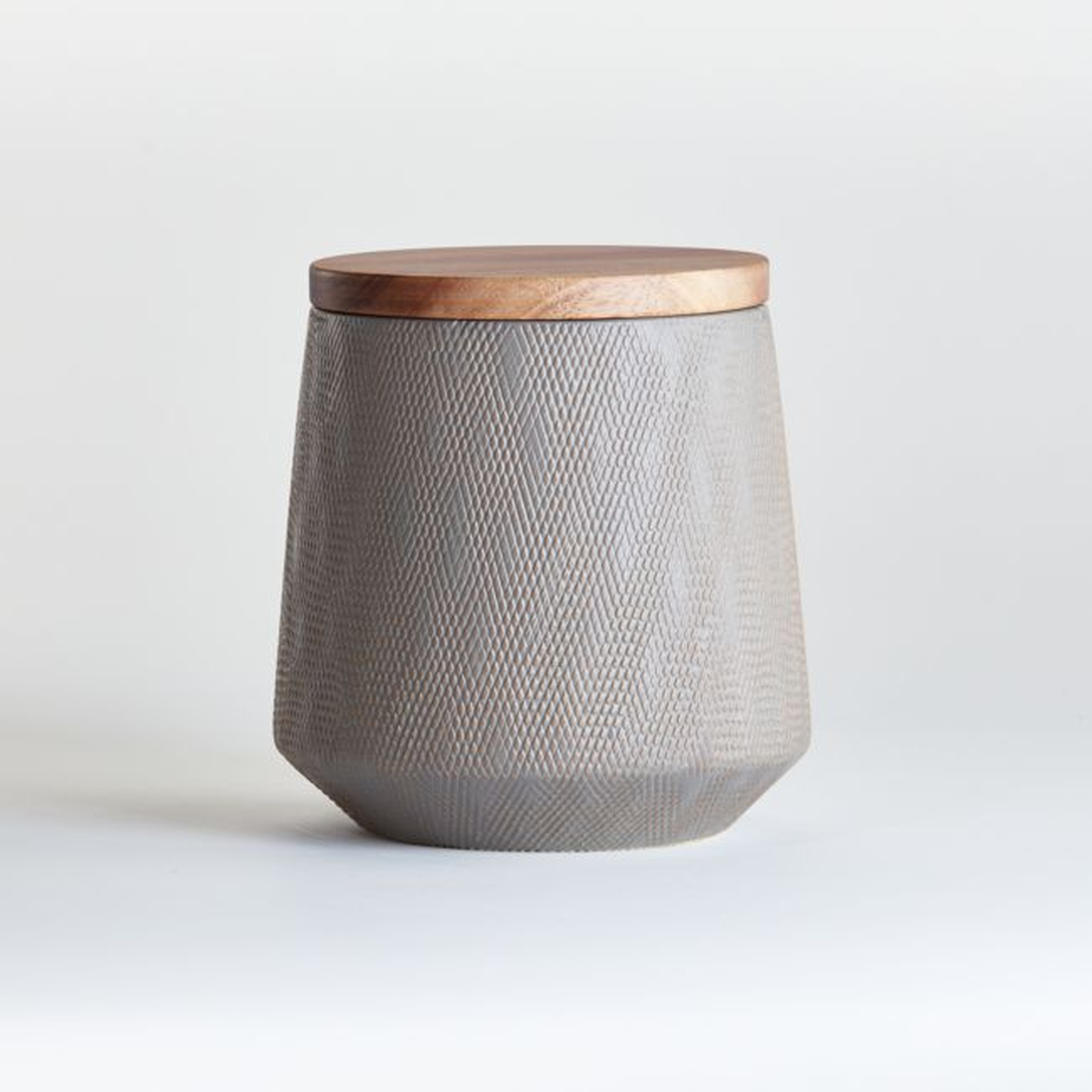 Ethan Small Taupe Canister - Crate and Barrel