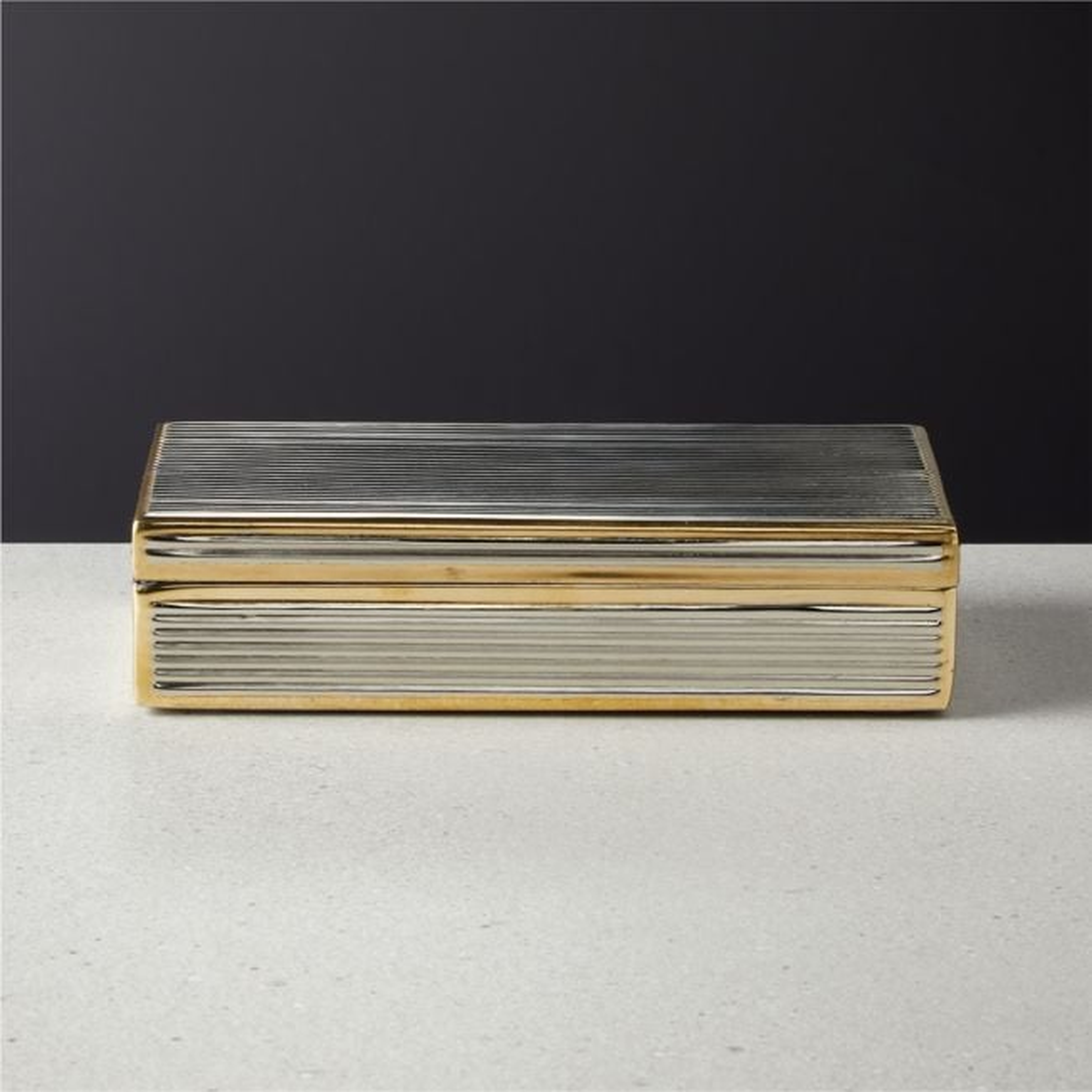 Dolly Large Textured Silver Box - CB2