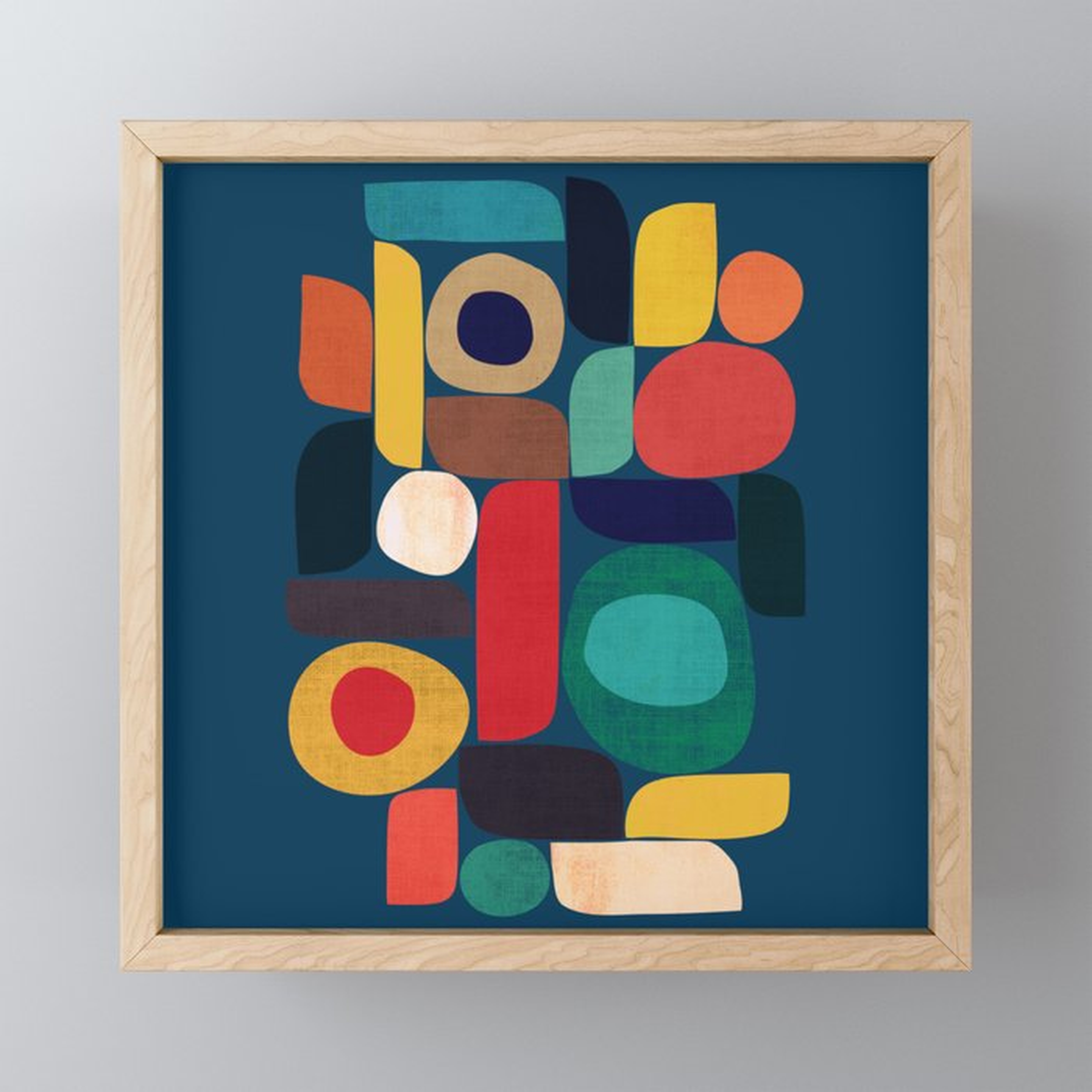 Miles and miles Framed Mini Art Print - light maple frame - Society6