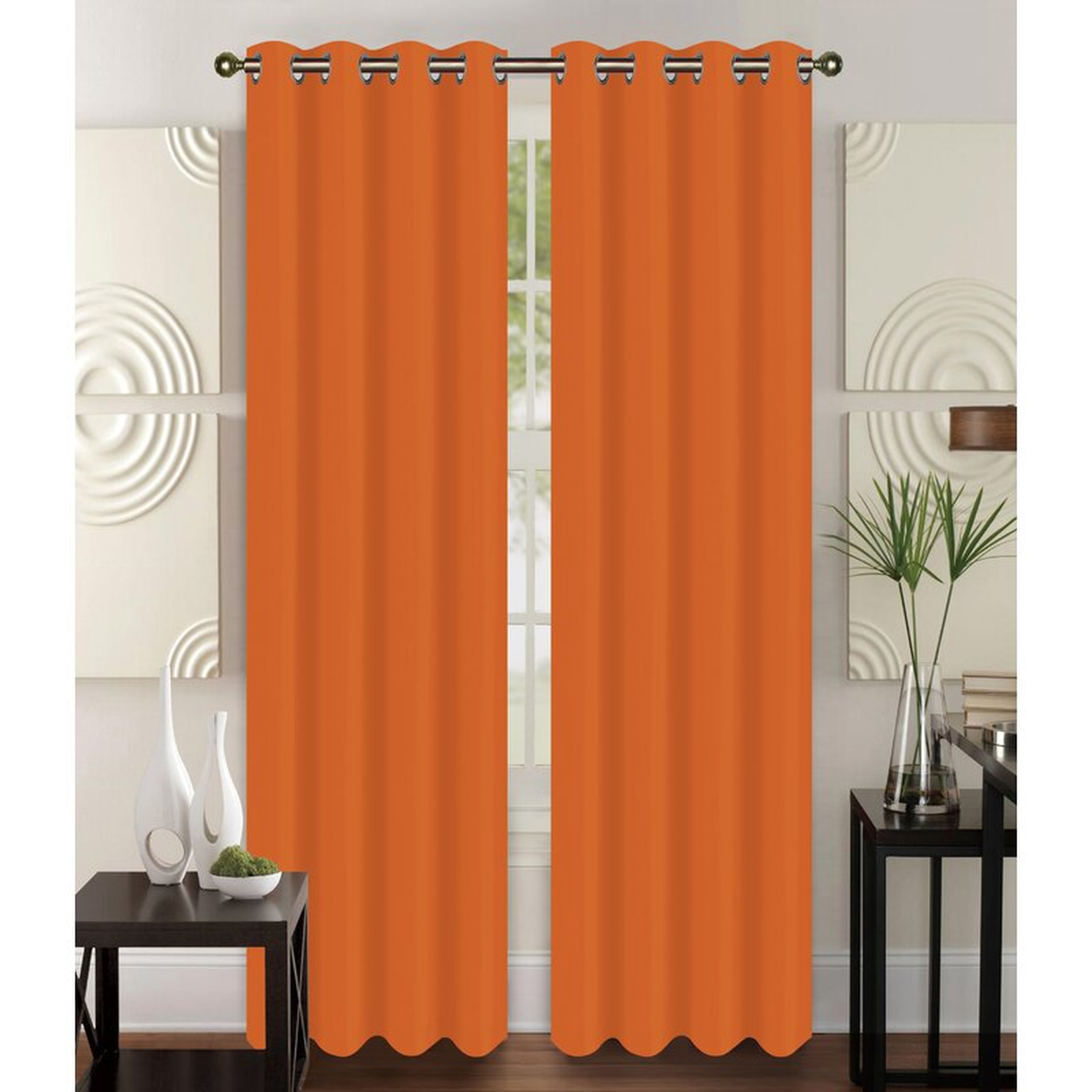 Diredra Solid Semi-Sheer Grommet Curtain Panels (Set of 2) - Wayfair