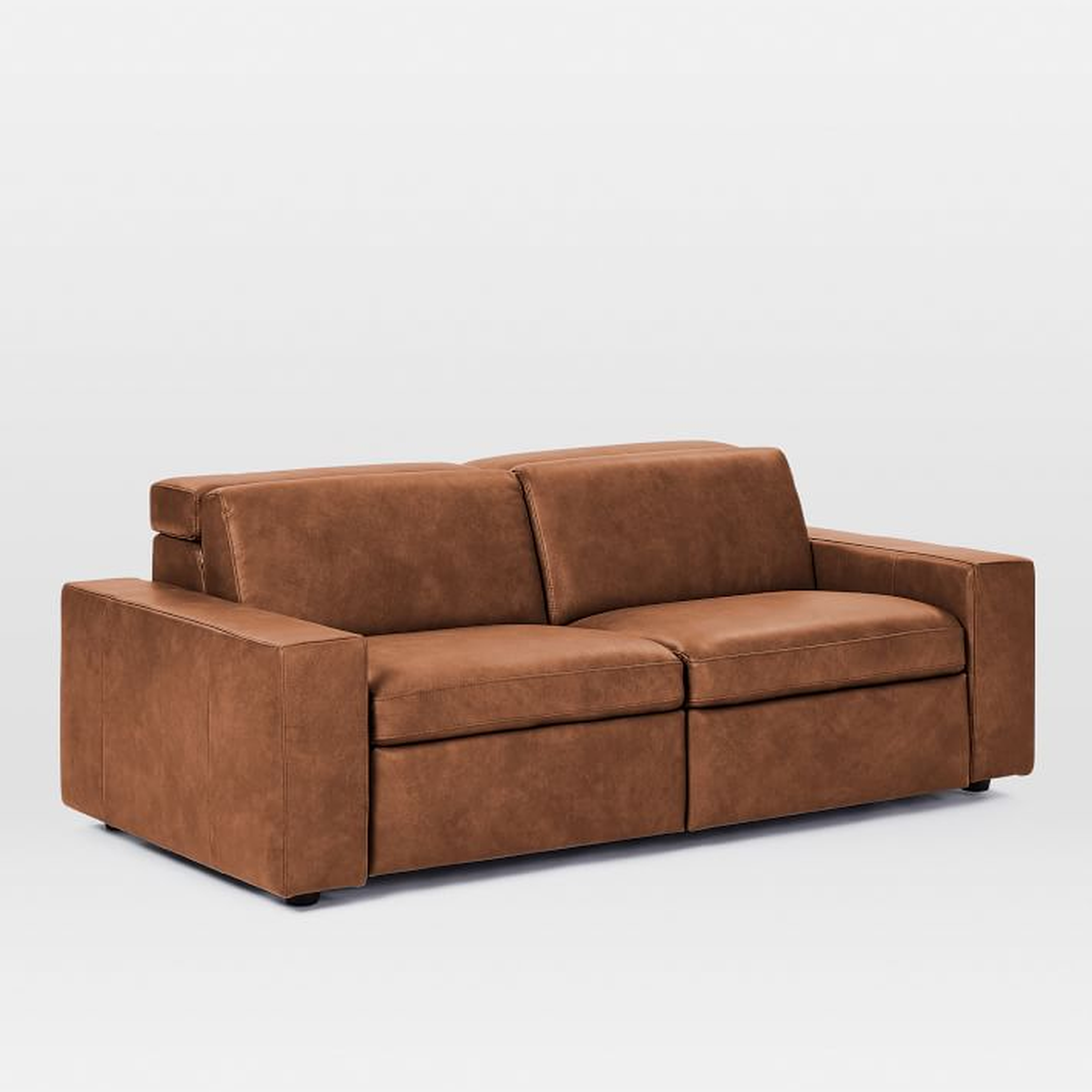 Enzo Leather Reclining Sofa - two basic arms - West Elm