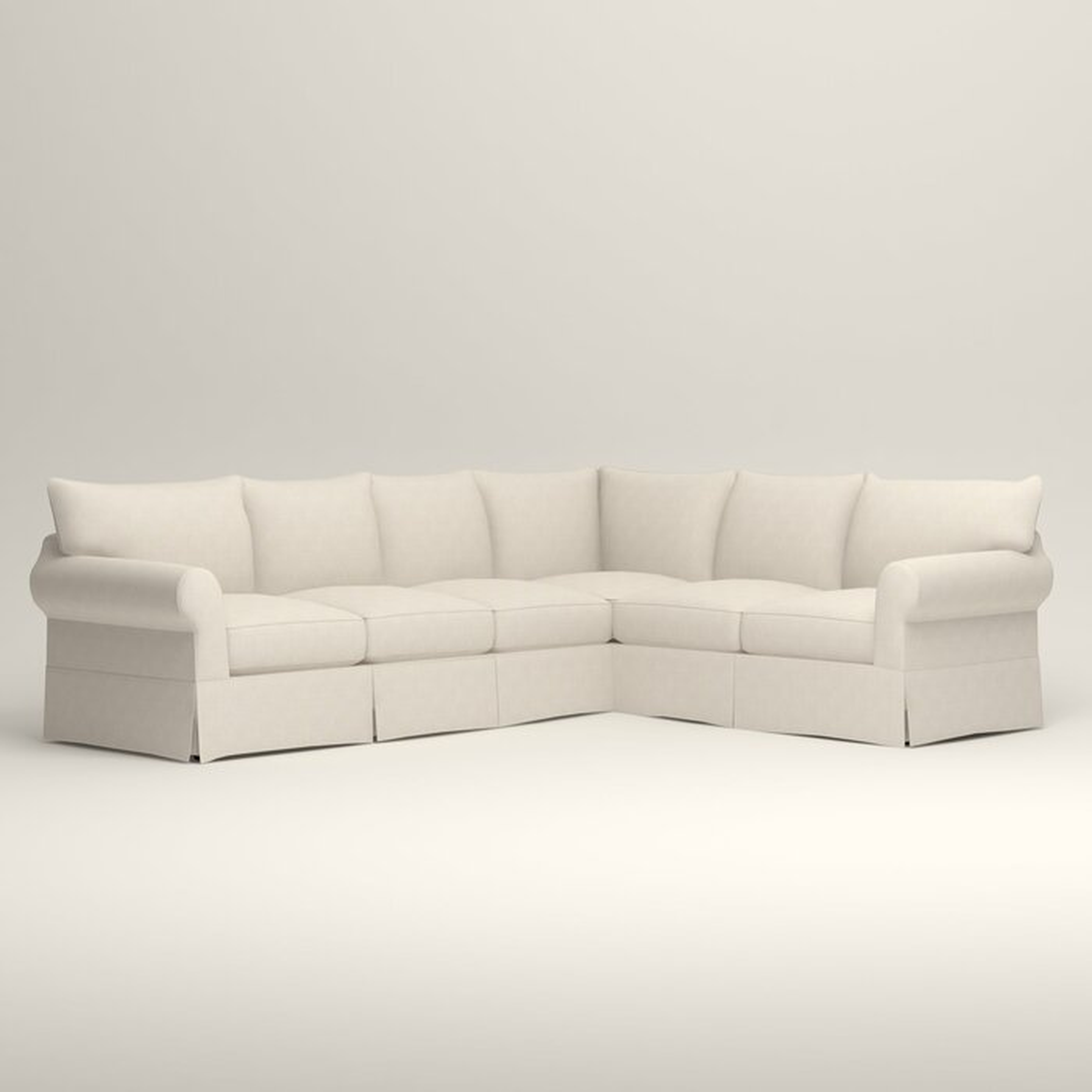 Jameson Slipcovered L-Shaped Sectional - Right Facing - Classic Bleach White - Birch Lane