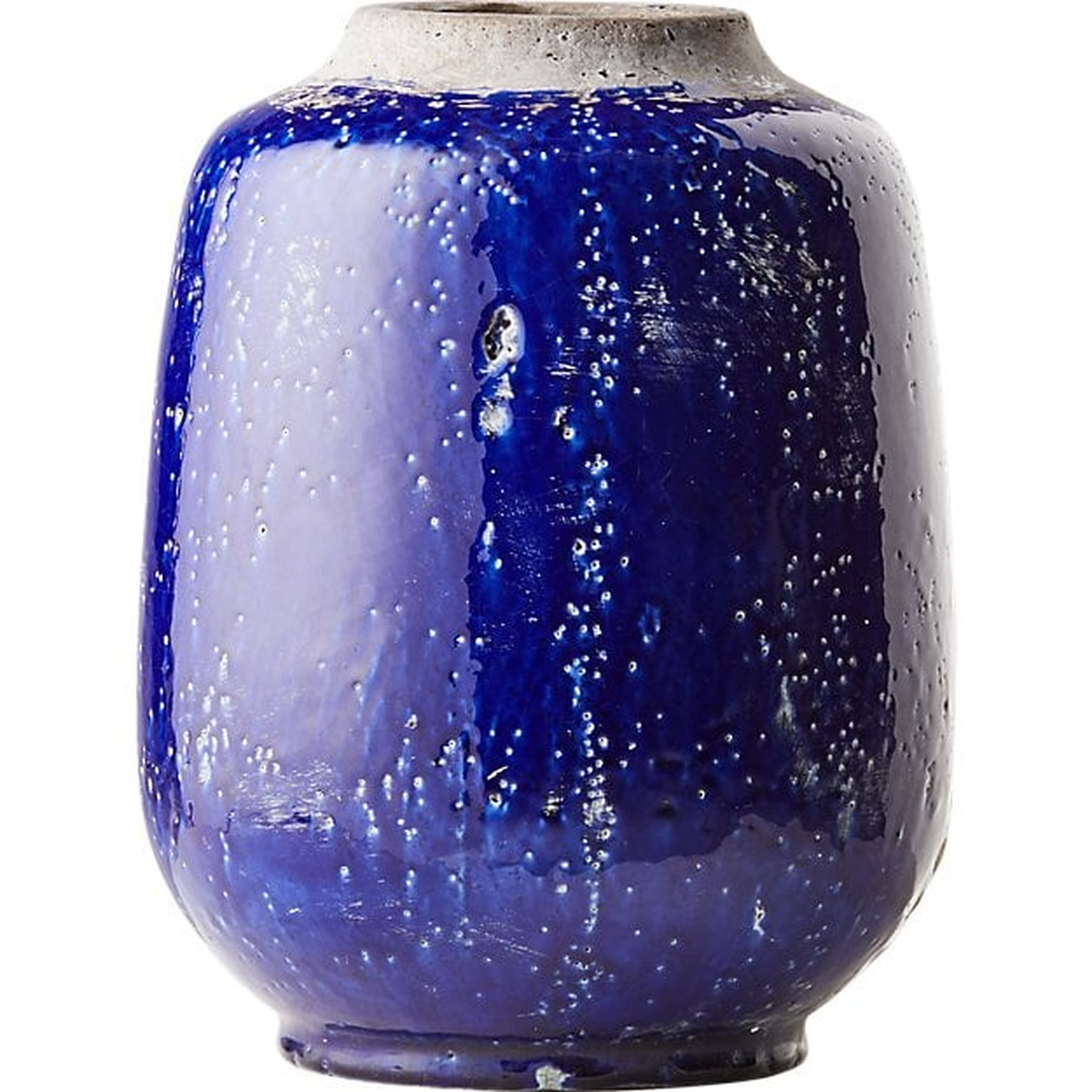 jacque blue glazed vase - CB2