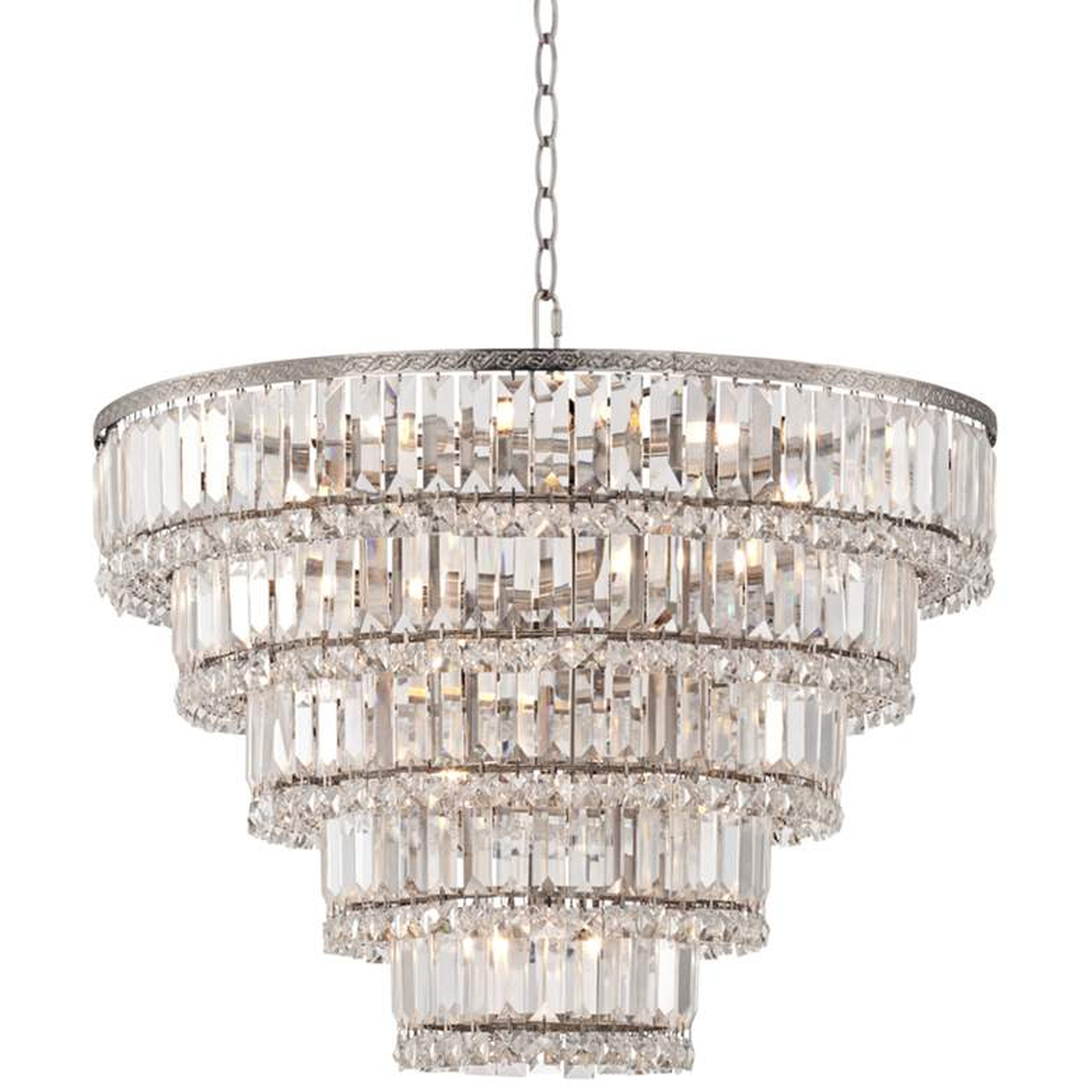 Magnificence Satin Nickel 24 1/2" Wide Crystal Ceiling Light - Lamps Plus
