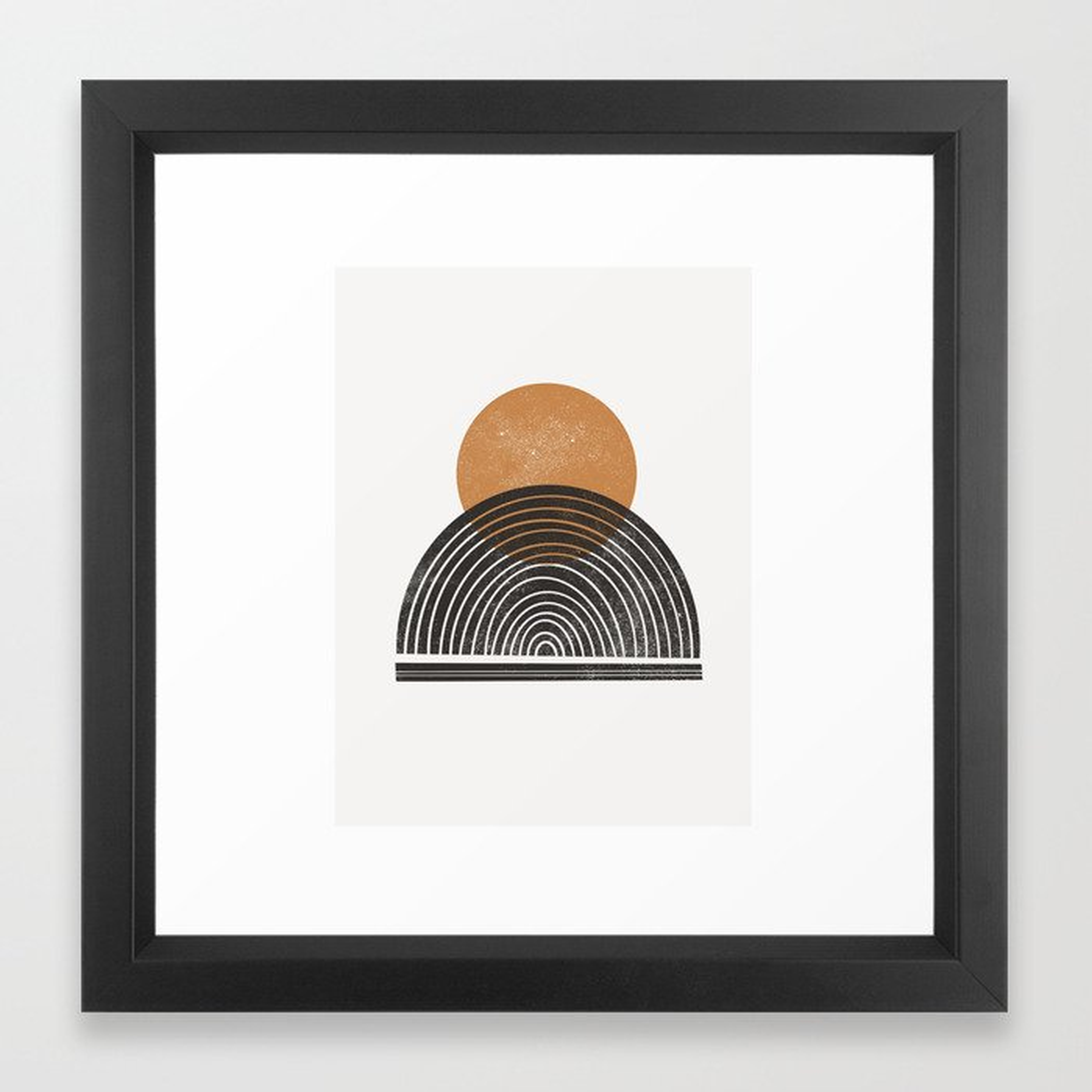 Rodi - warm, neutral, minimal, sun, sunset, ochre, earth toned, earth tone, simple art Framed Art Print - Society6