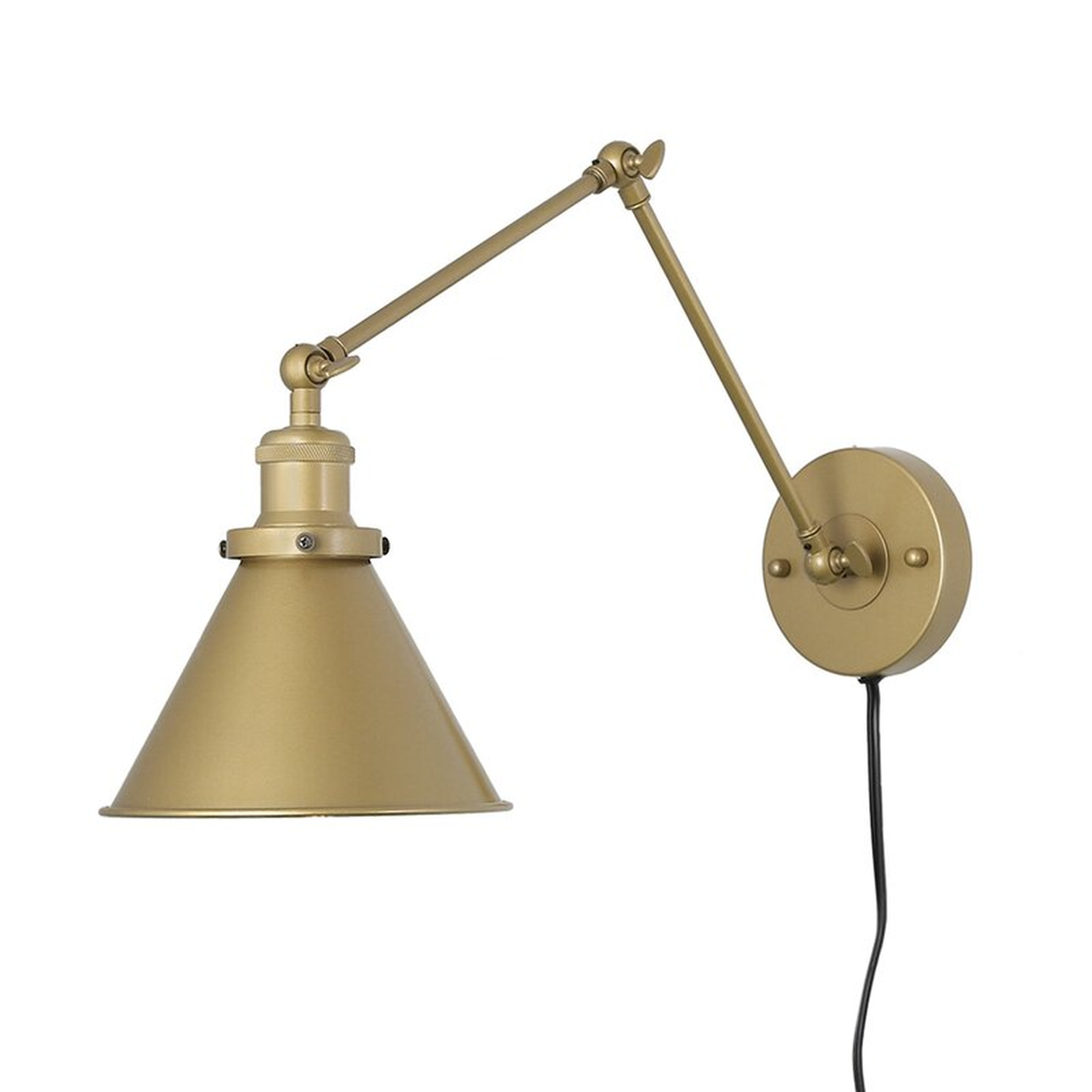 Osias 1-Light Plug-in Armed Sconce, Gold - Wayfair