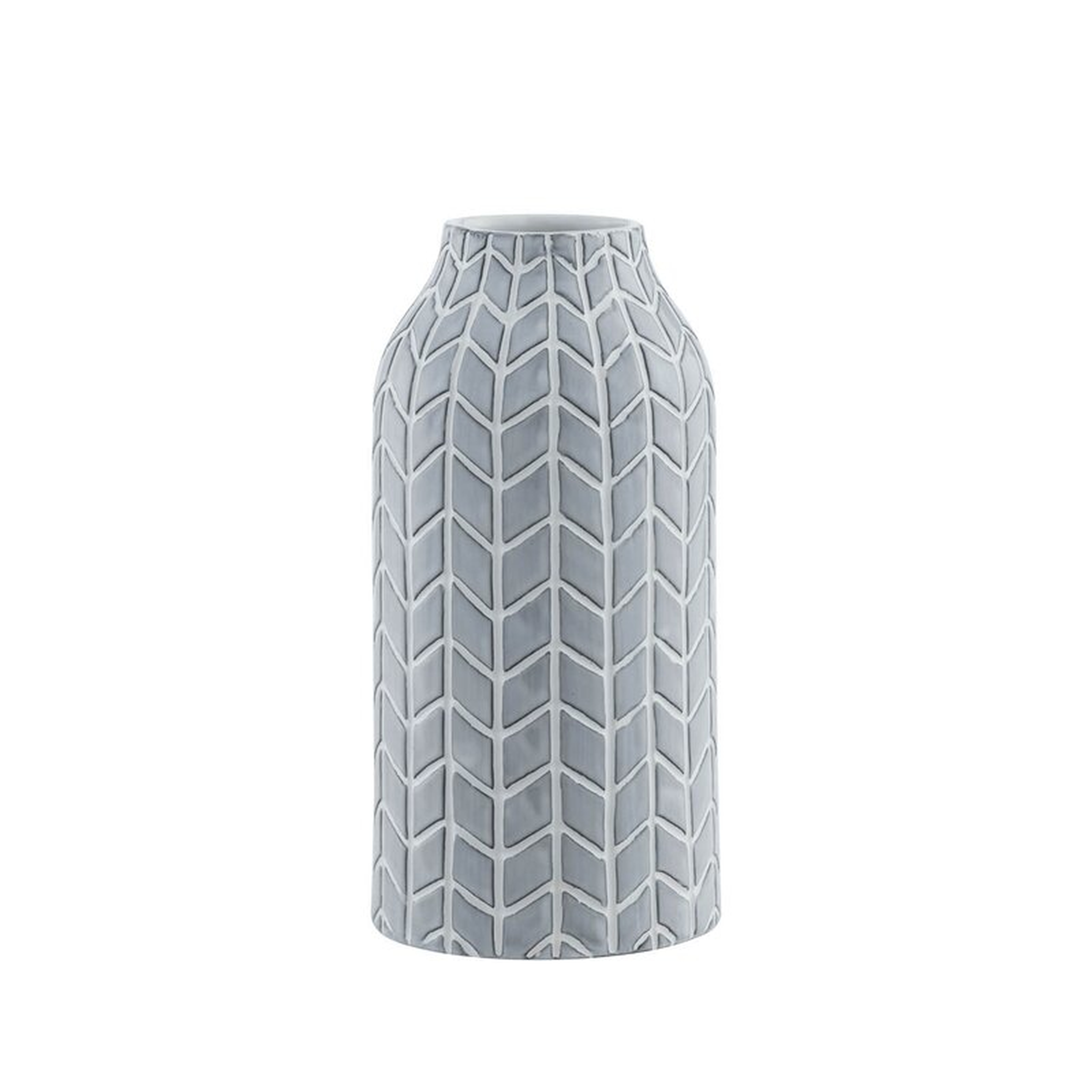 Gray Chevron Chic Vase - Wayfair