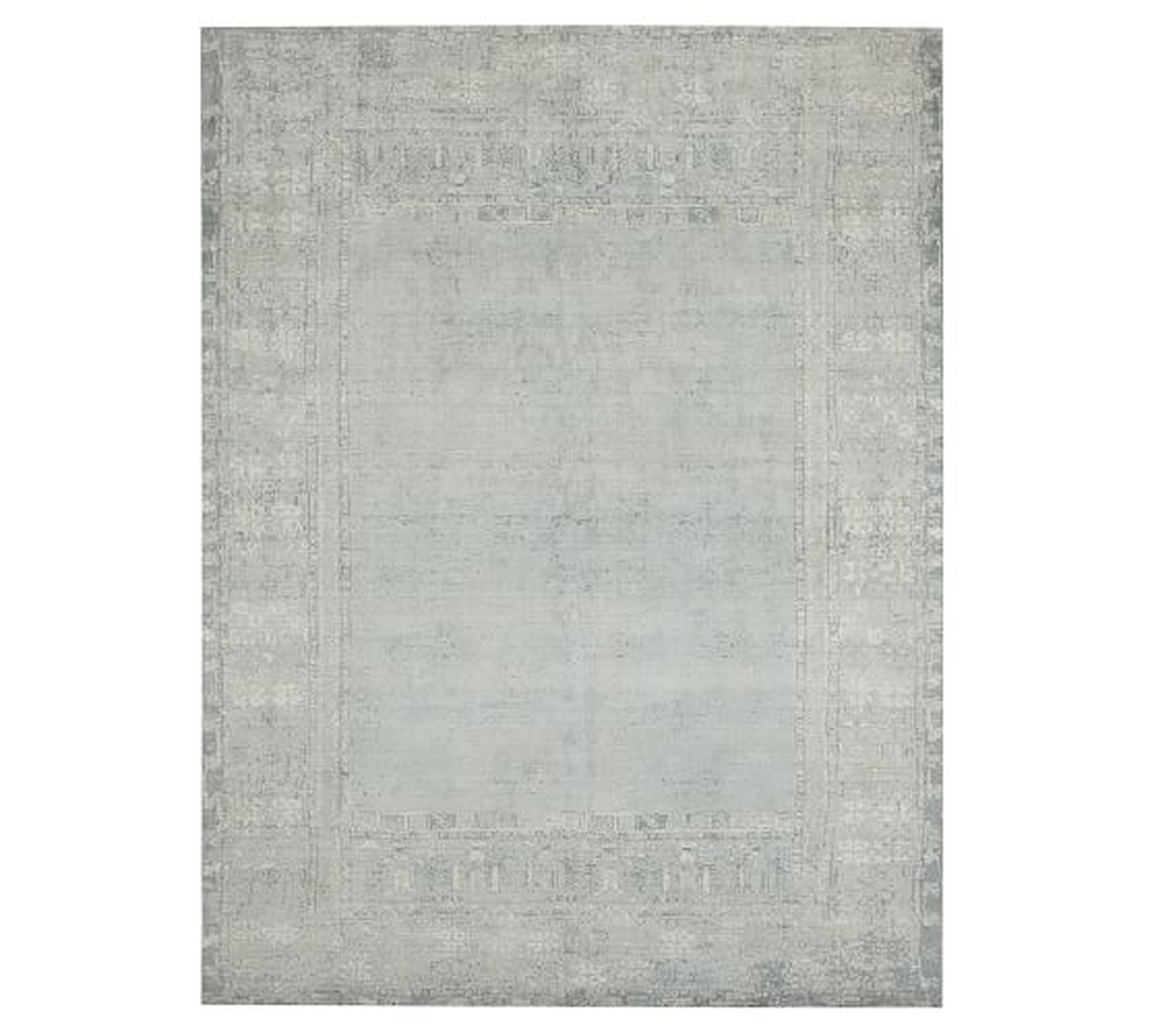 Kailee Printed Wool Rug, 9x12', Porcelain Blue - Pottery Barn