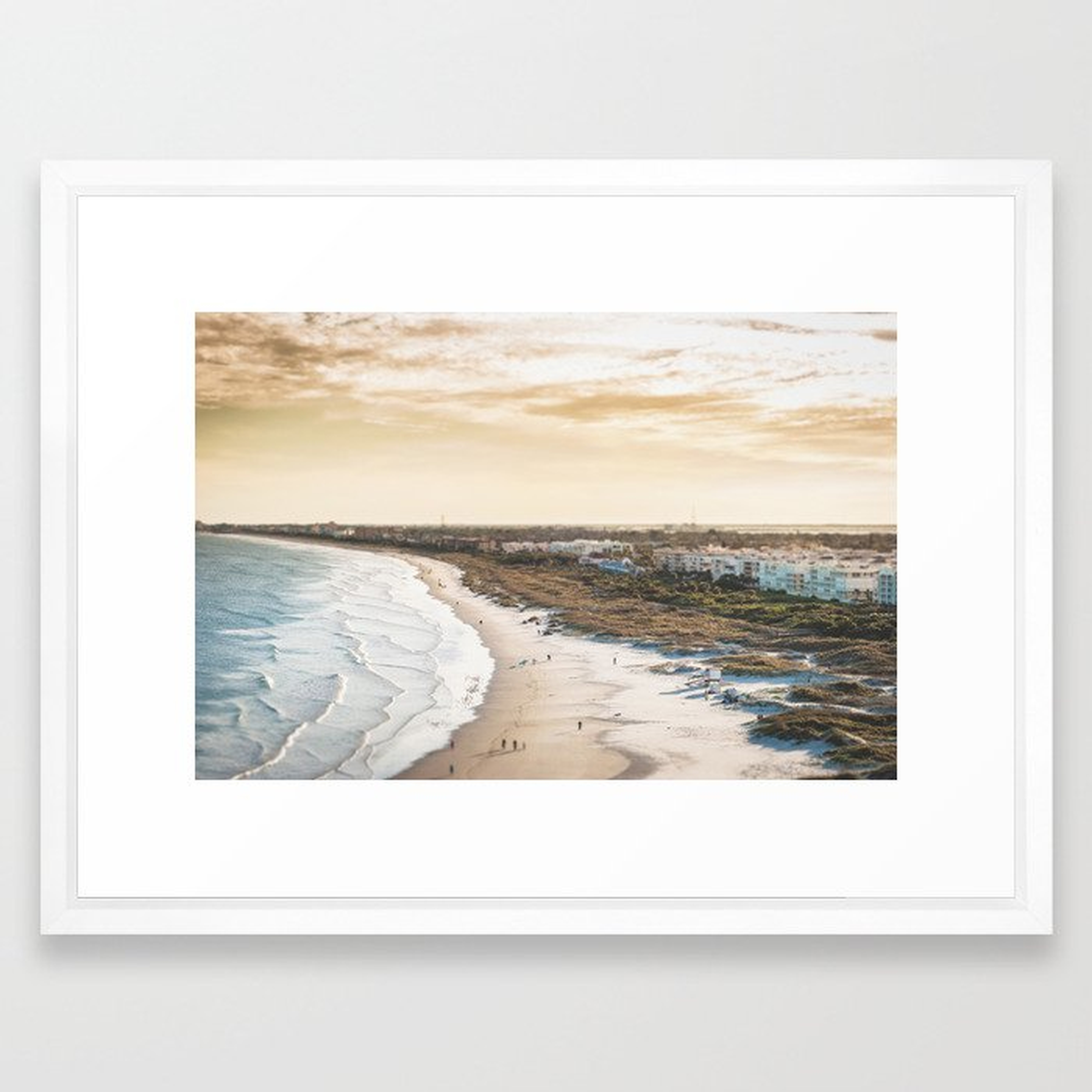 colorful, coastal, airial beach sunset photography, California boho art / print Framed Art Print - Society6
