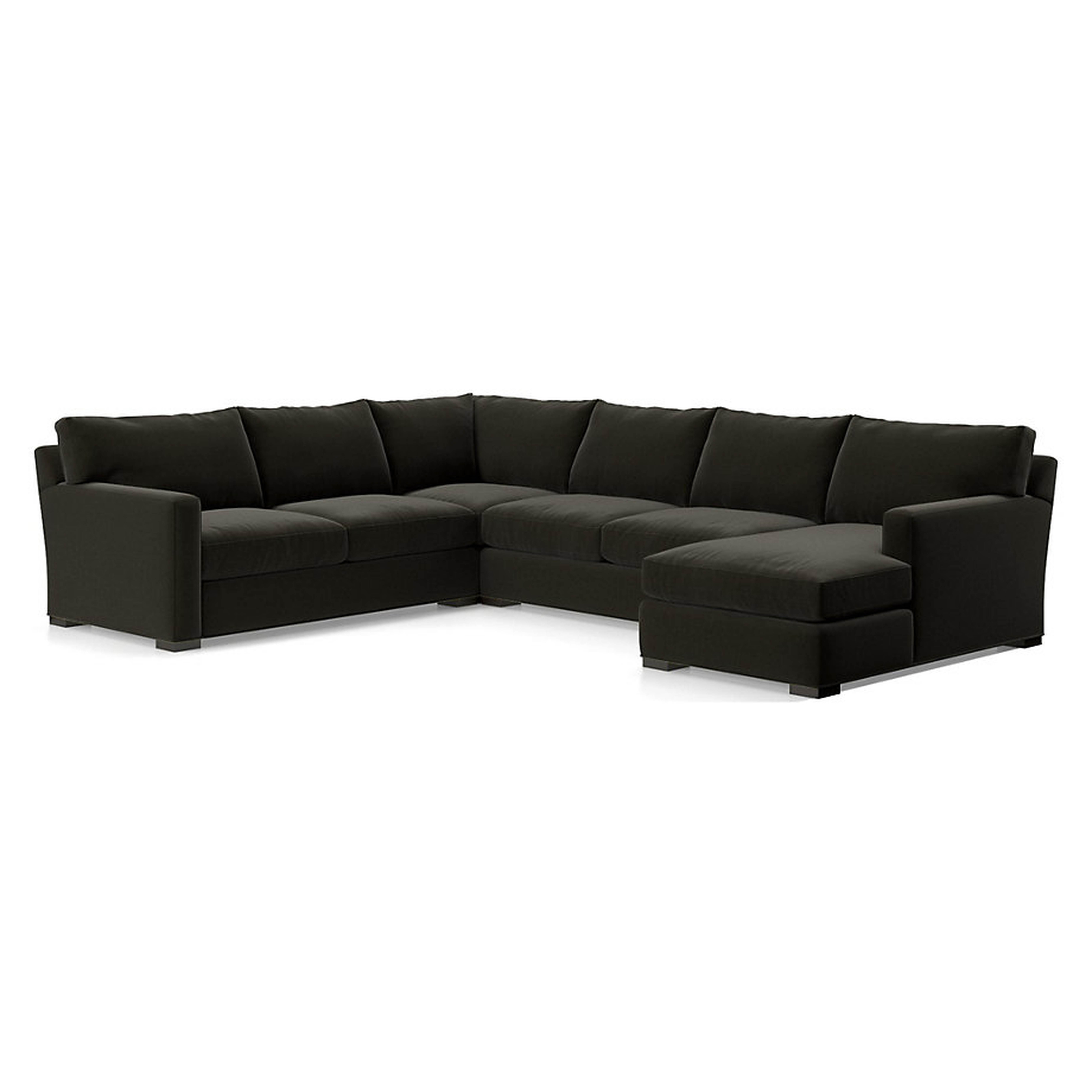 Axis II 4-Piece Sectional Sofa - "View" espresso microfiber - Crate and Barrel