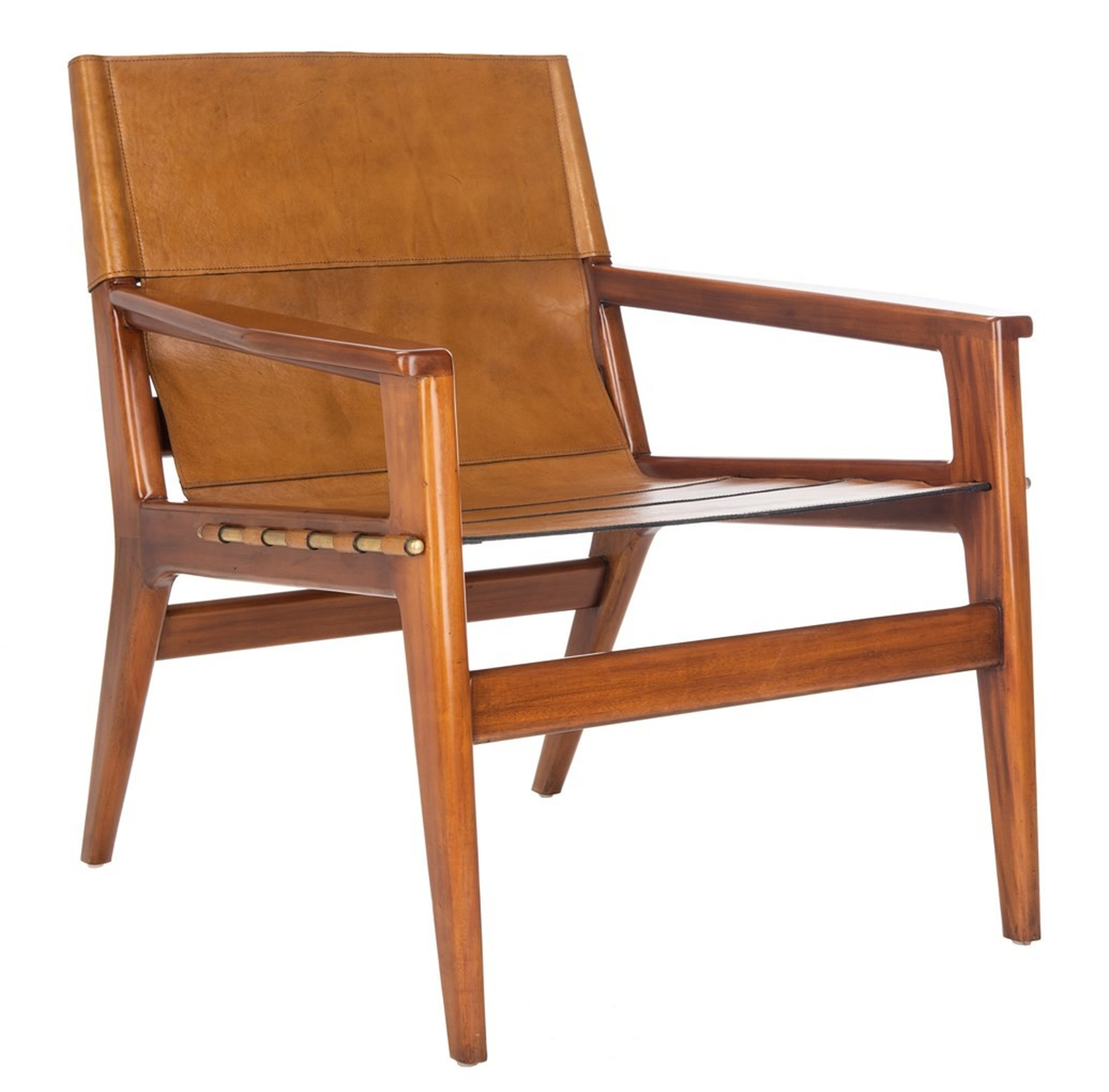 Pavati Leather Sling Chair, Brown - Cove Goods