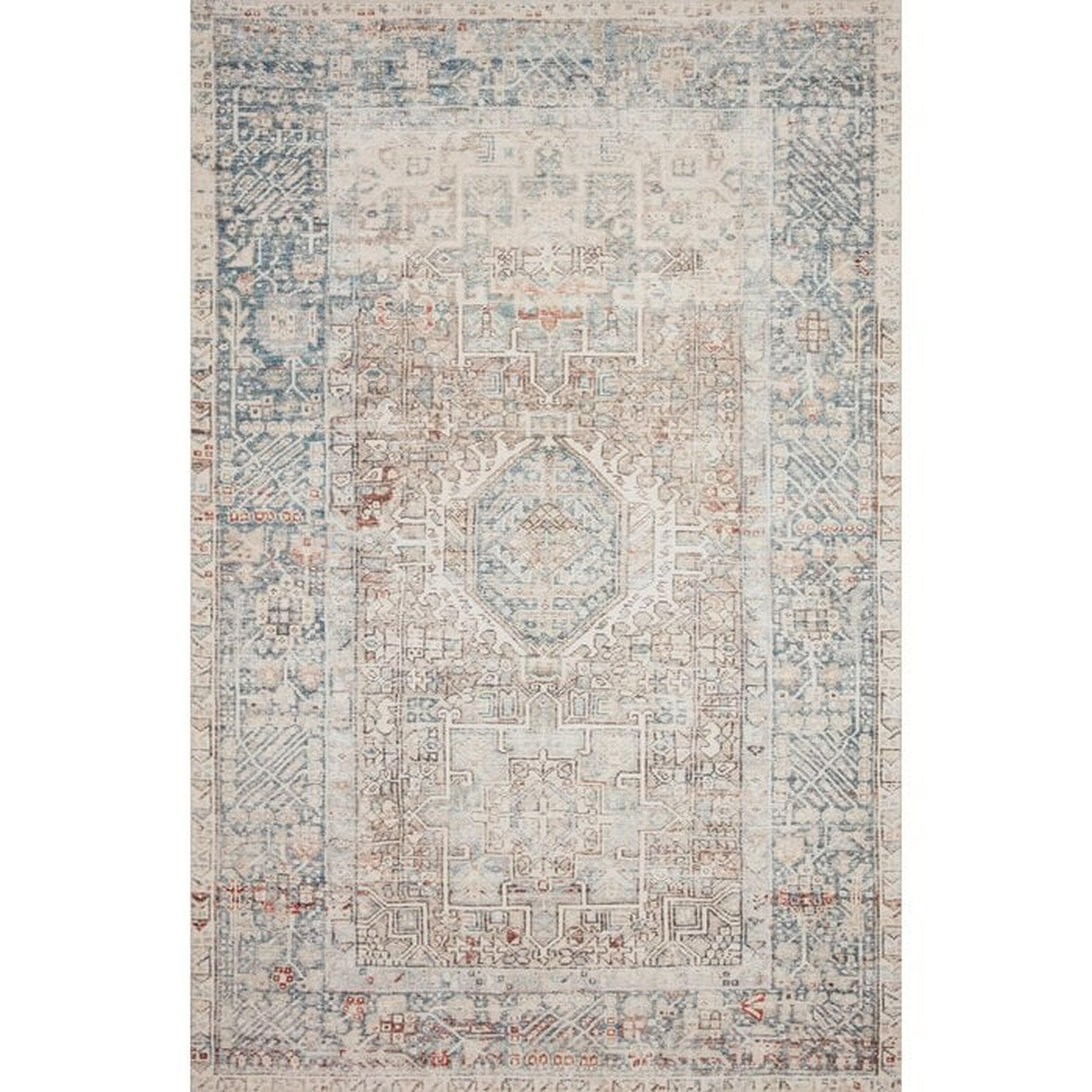 Jules Oriental Natural/Ocean Area Rug - Wayfair