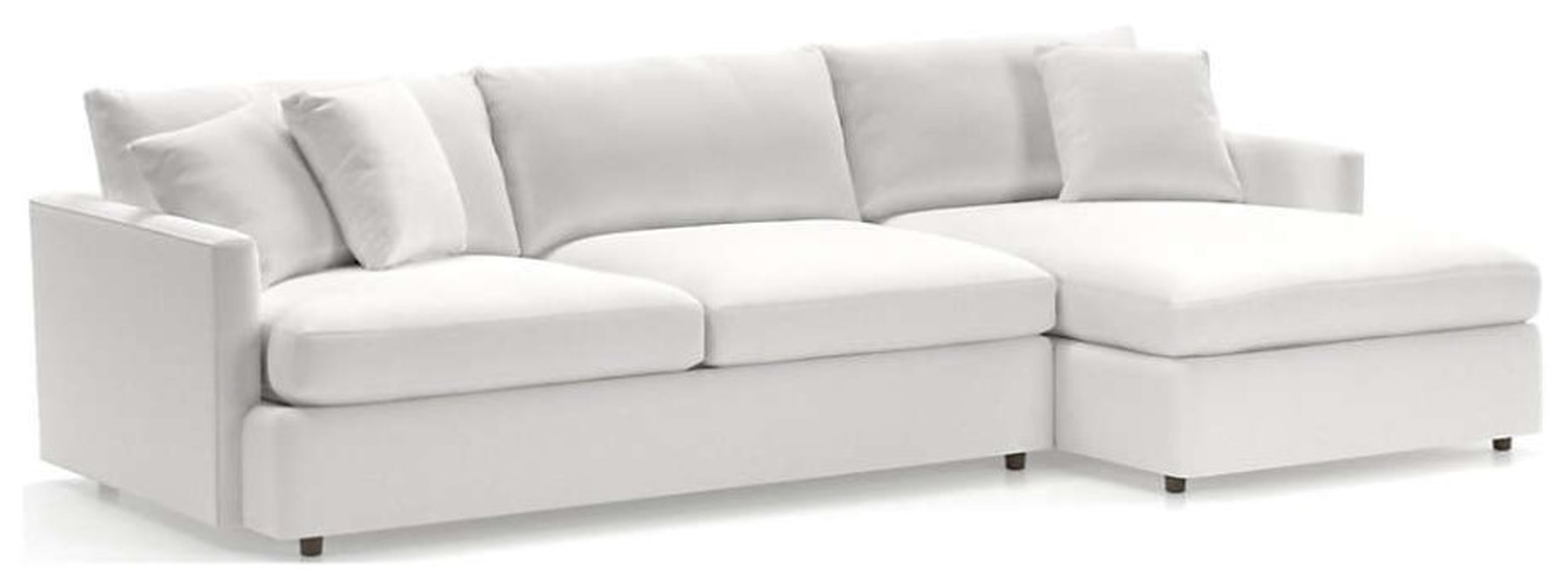 Lounge II Petite 2-Piece Sectional Sofa, View Whte - Crate and Barrel