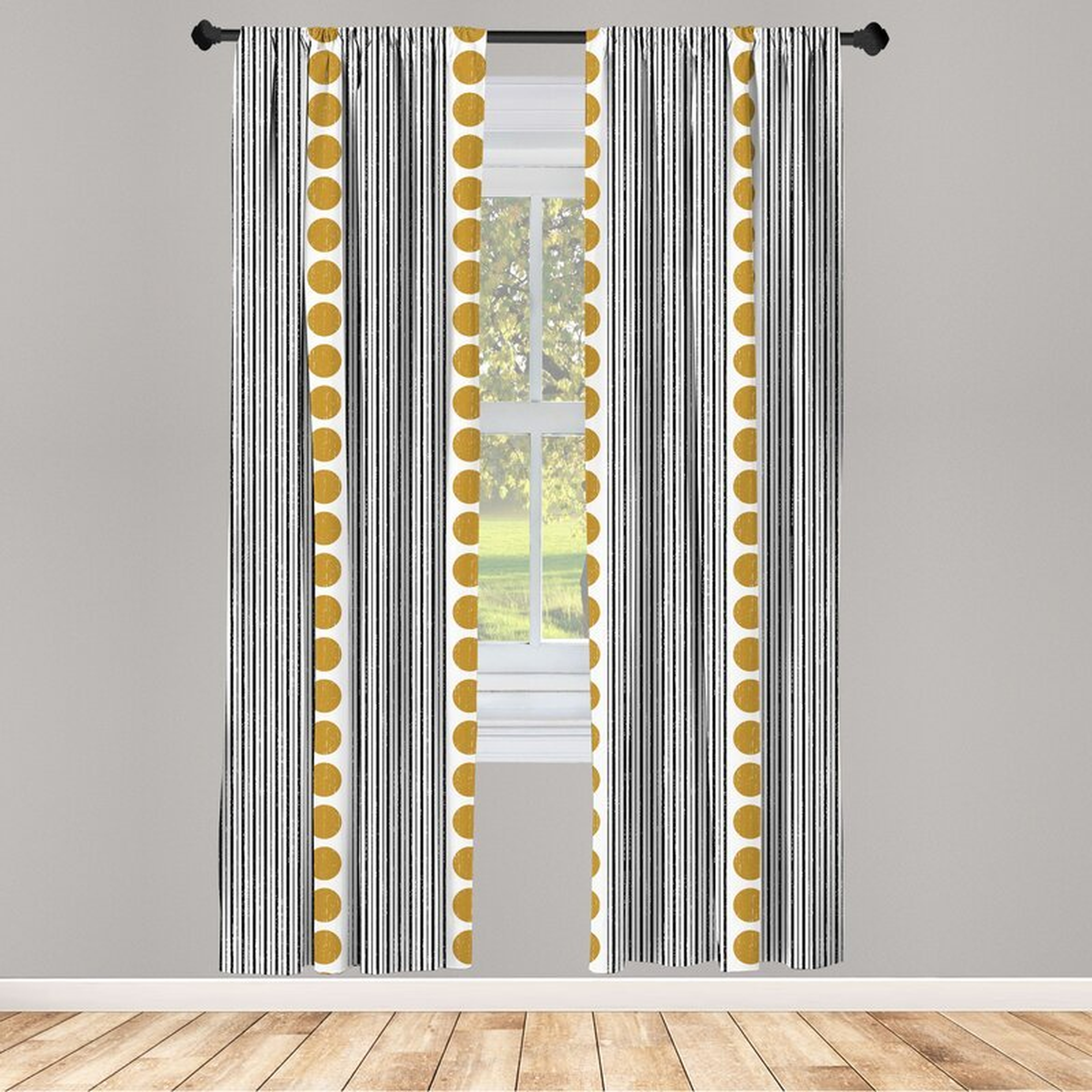 Striped Room Darkening Rod Pocket Curtain Panels (Set of 2) - Wayfair