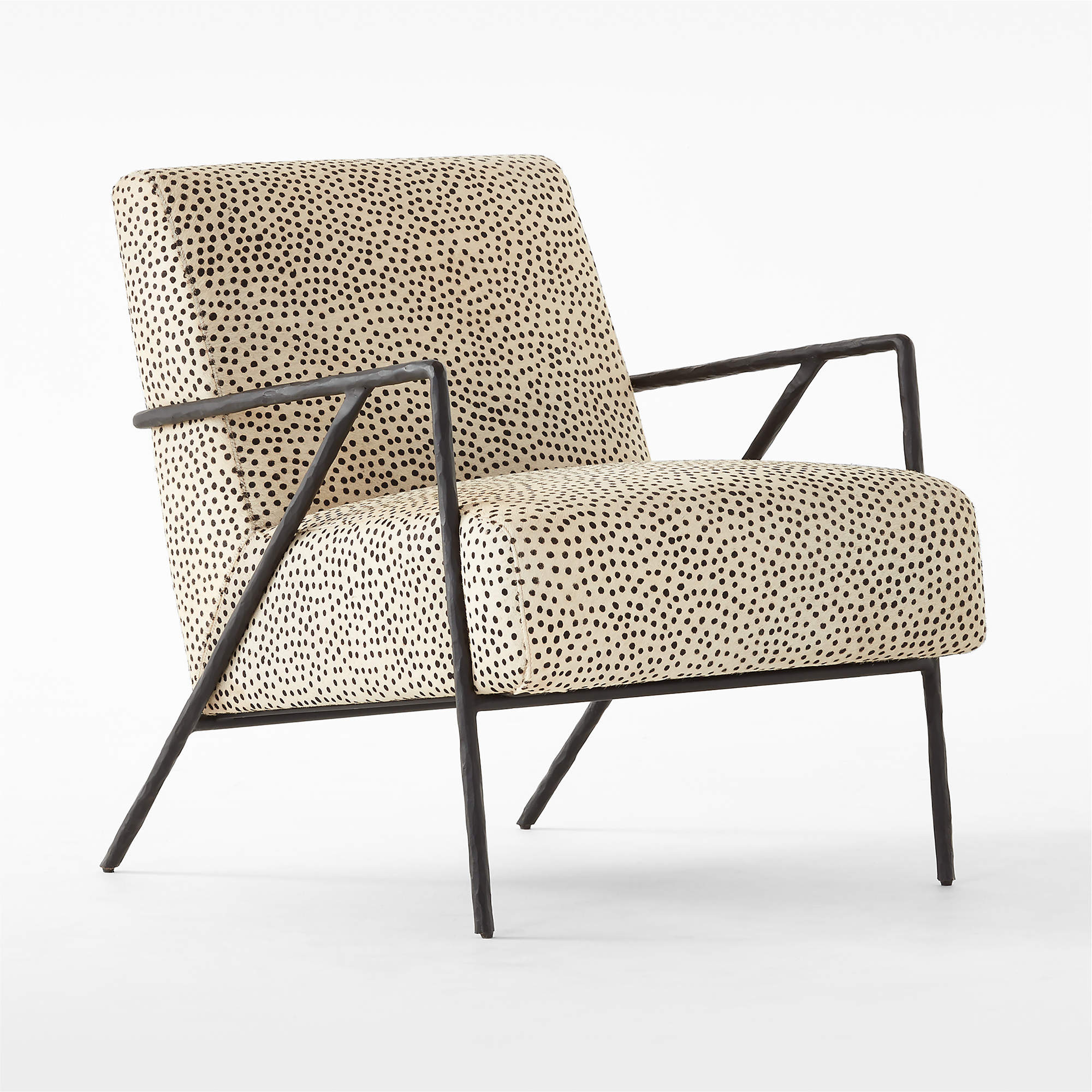 Imogene Dot Hair on Hide Lounge Chair - CB2