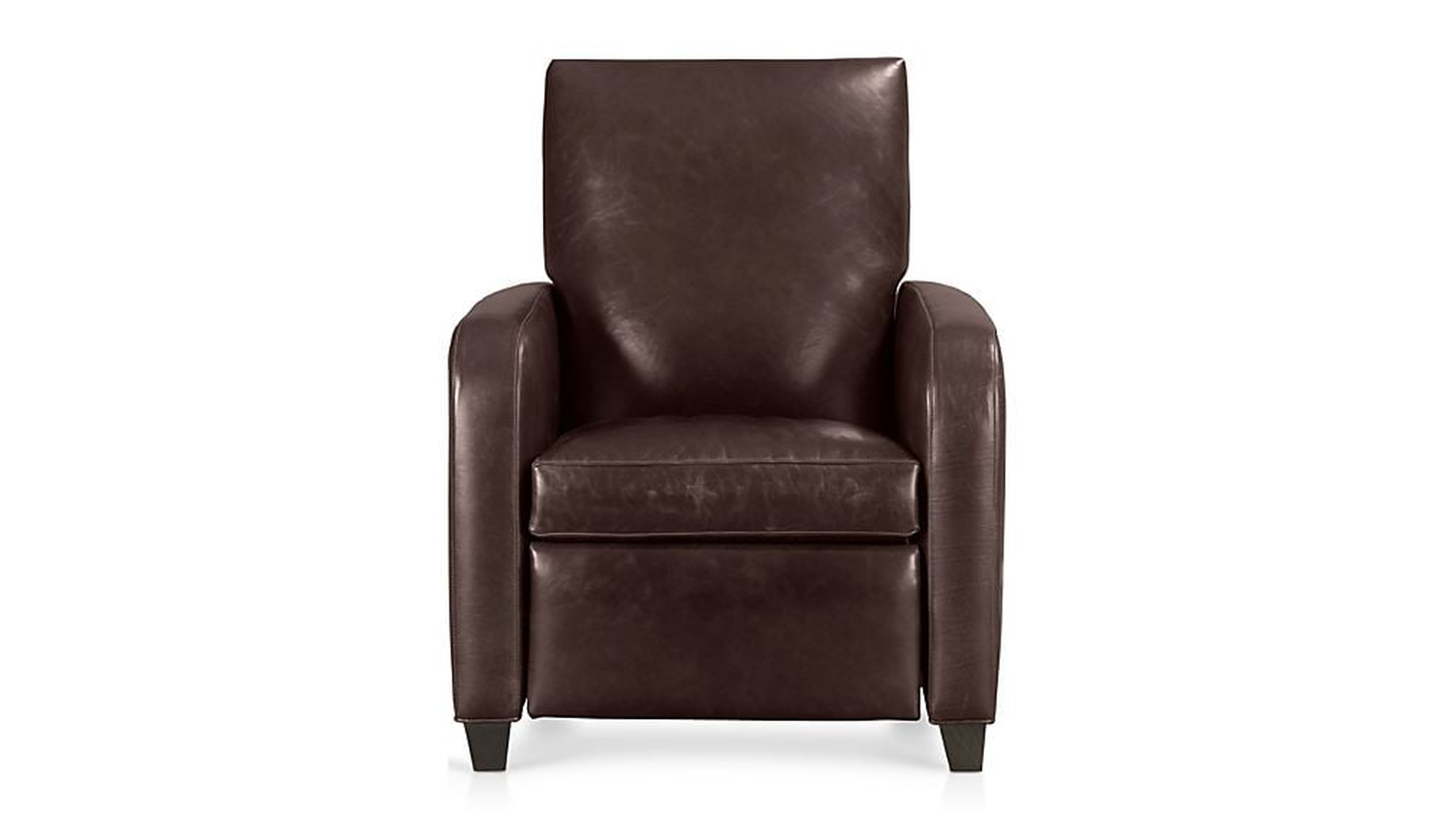 Royce Leather Recliner, Libby Cashew - Crate and Barrel