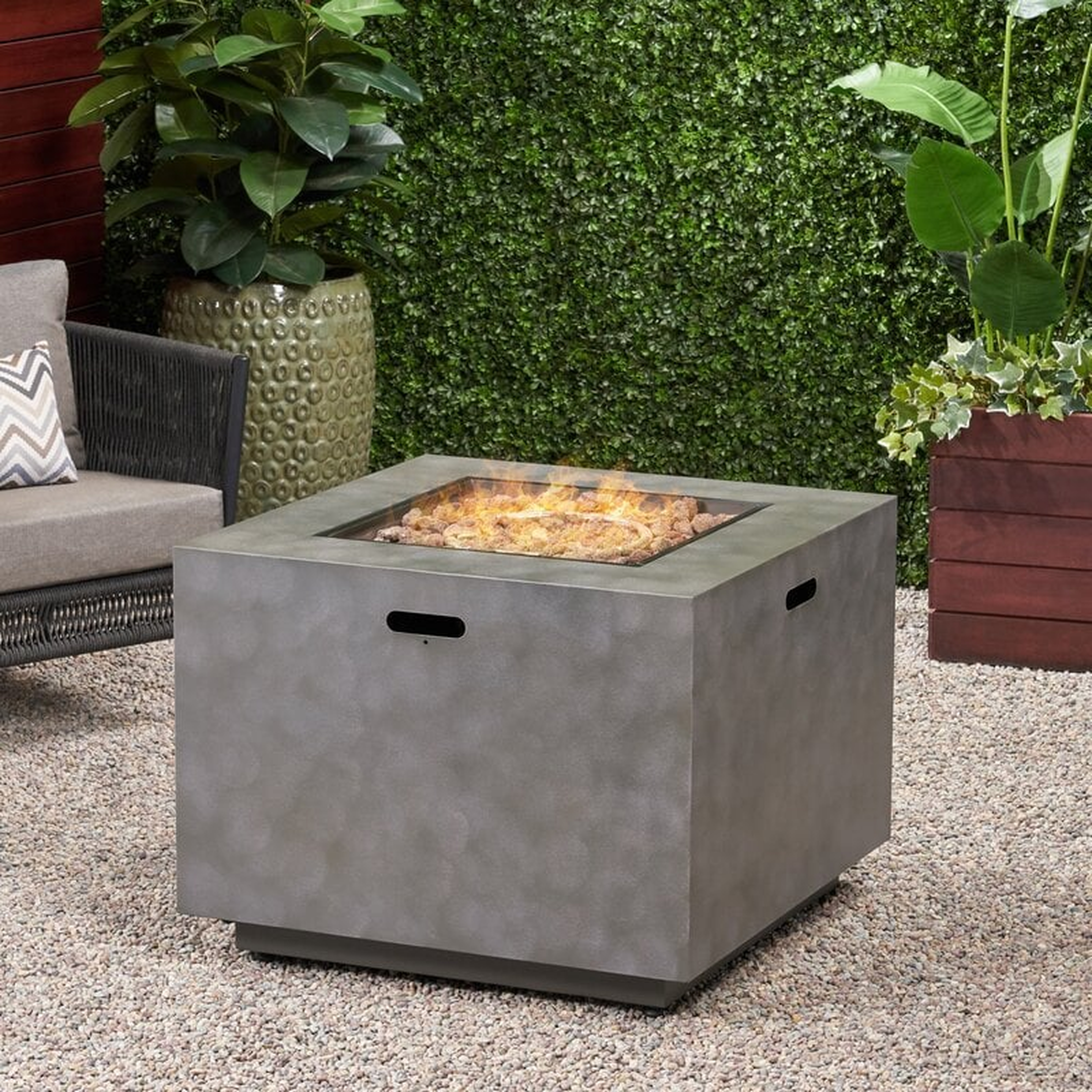 Giuliana 24'' H x 33'' W Concrete Propane Outdoor Fire Pit Table - Wayfair