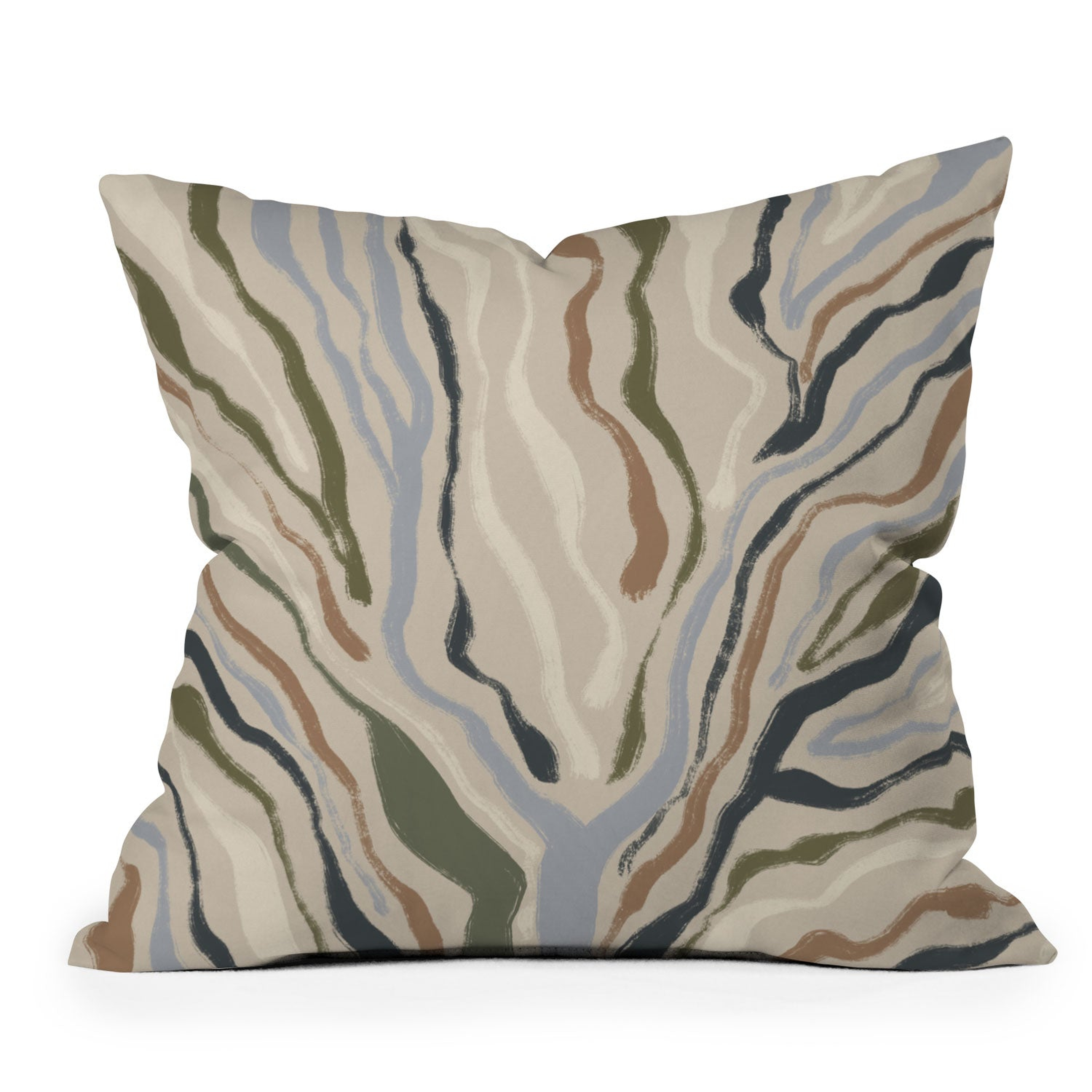 RIVERS TOPOGRAPHIC MAP  BY ALISA GALITSYNA- Outdoor Throw Pillow 20" x 20" - Wander Print Co.