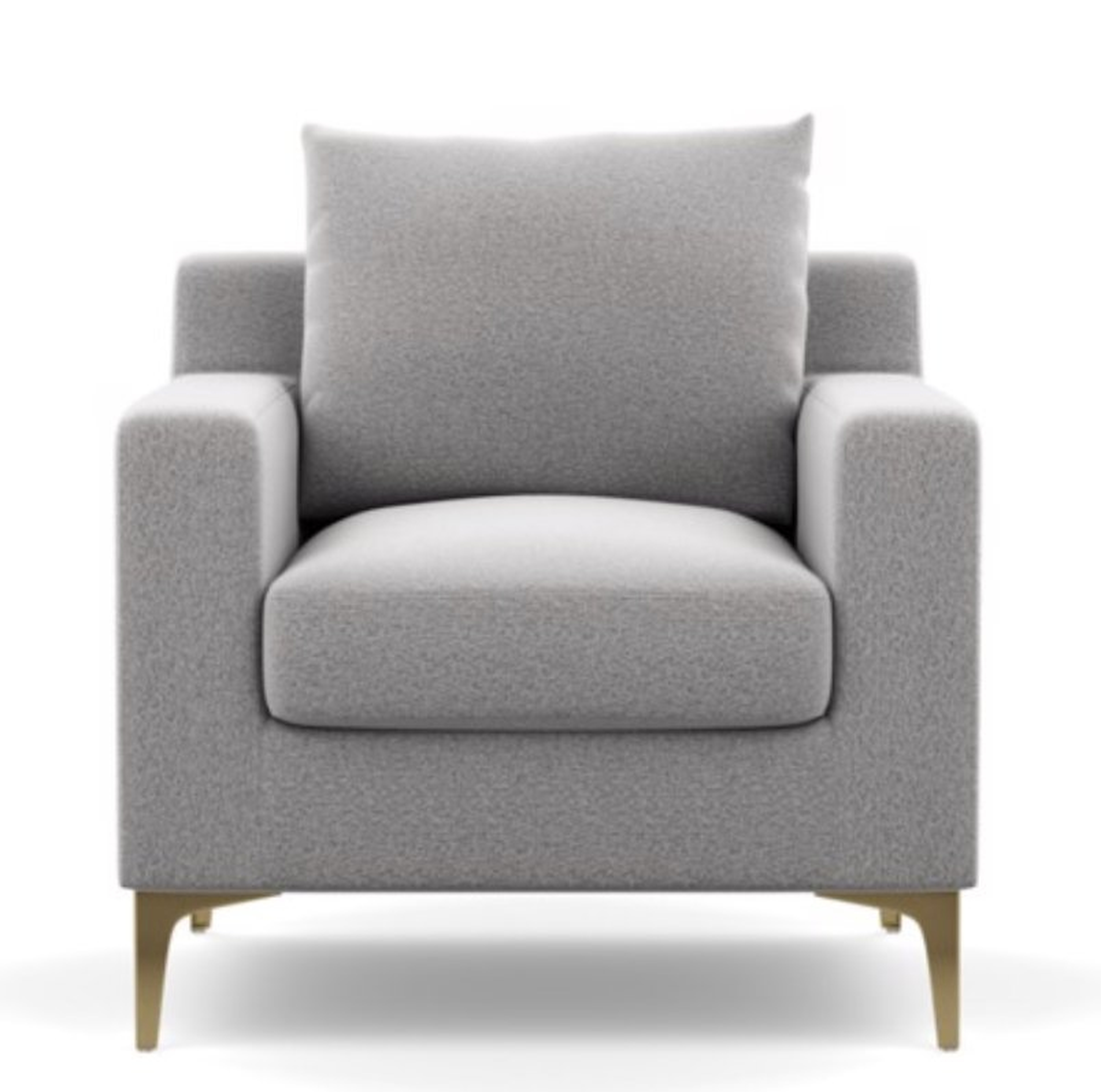 Sloan Petite Chair **Ash/ Brass Plated Sloan L Leg/DOWN ALTERNATIVE CUSHION FILL** - Interior Define