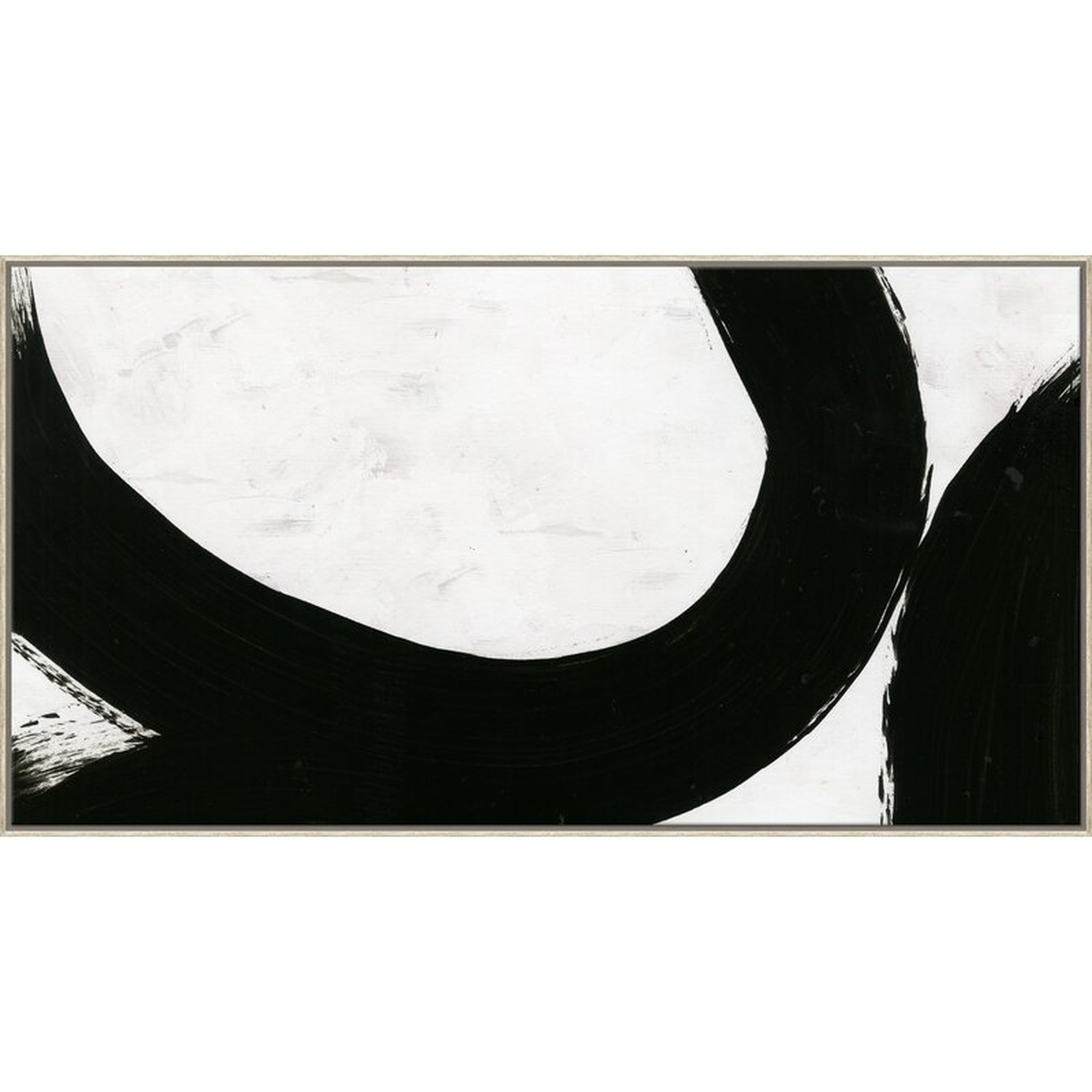 Black and White Circle by Tobi Fairley - Picture Frame Print on Canvas - 25hx47w - Perigold
