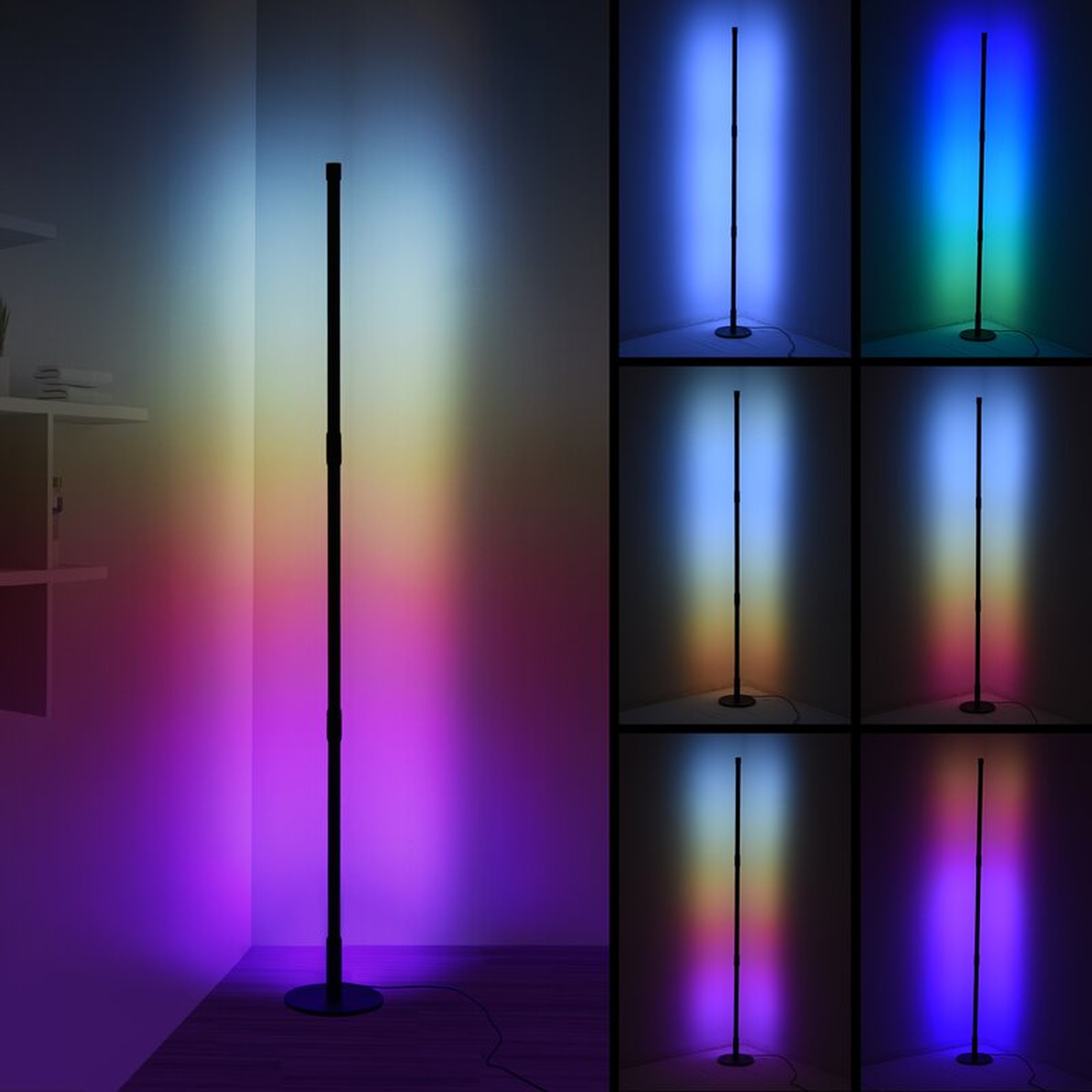 LED RGB Floor Lamp, 56"Color Changing Corner Light With Remote Control - Wayfair