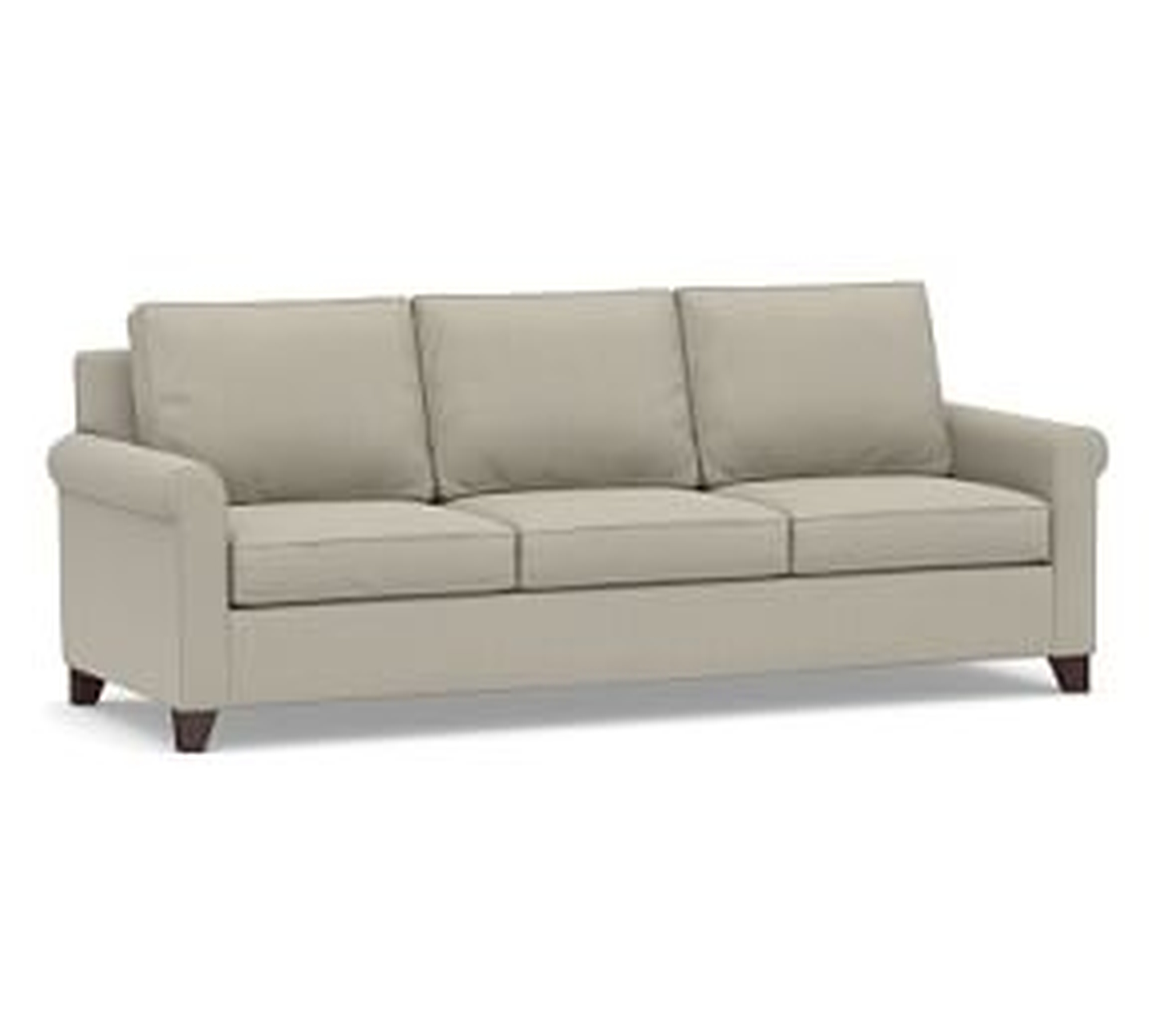 Cameron Roll Arm Upholstered Sofa 88" 3-Seater, Polyester Wrapped Cushions, Performance Everydaylinen(TM) Oatmeal - Pottery Barn