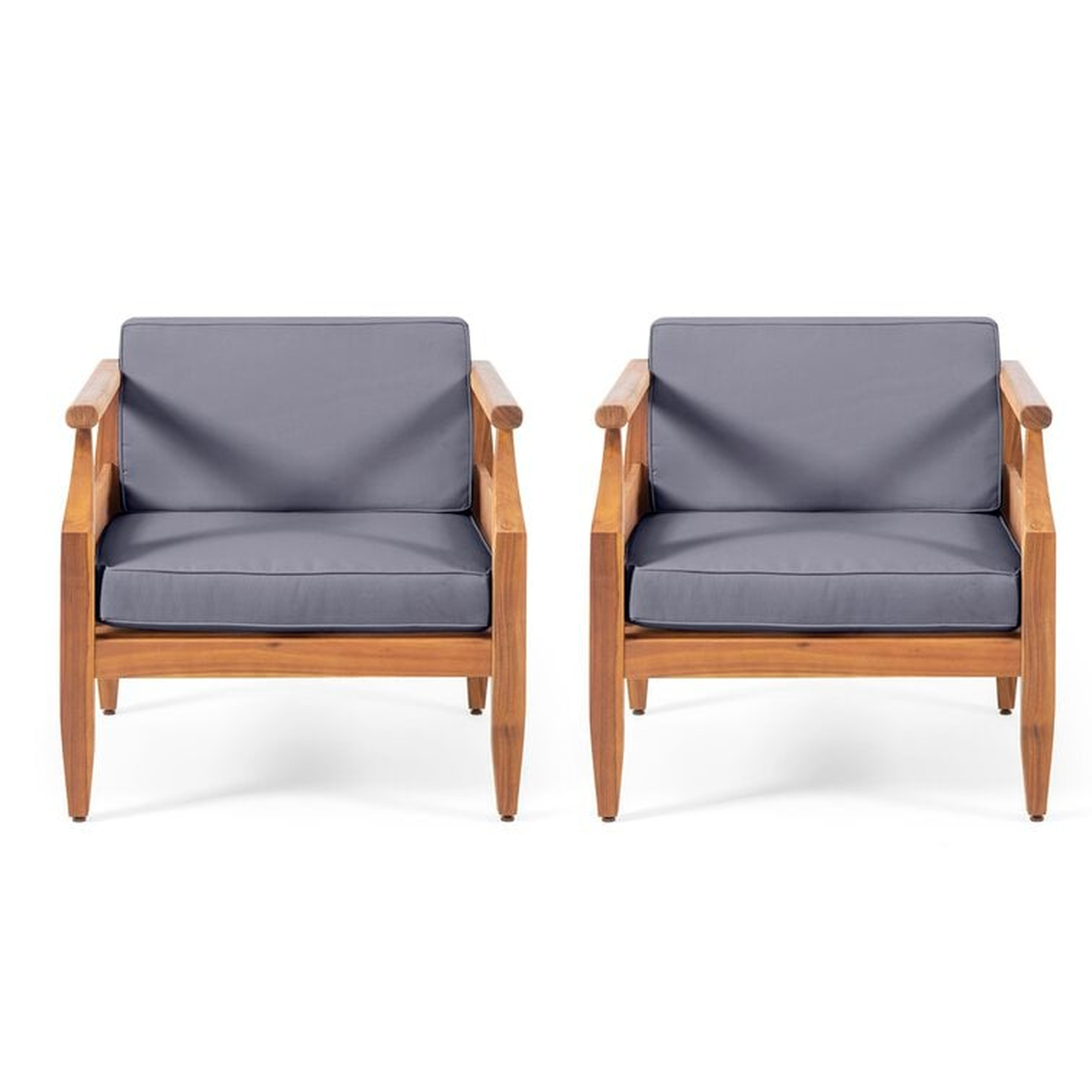 Outdoor Patio Chair with Cushions (Set of 2) - Wayfair