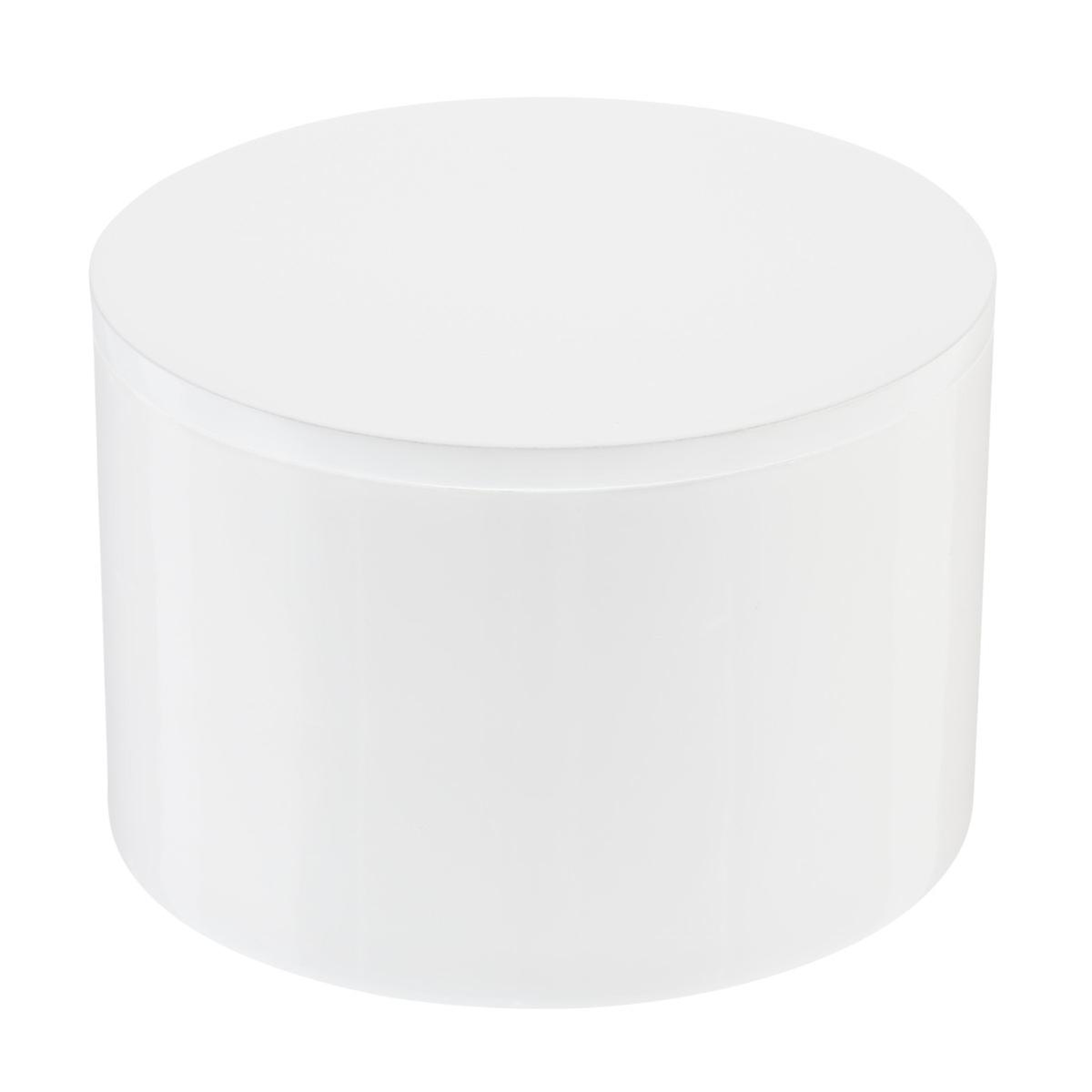 White Round Lacquered Box - containerstore.com