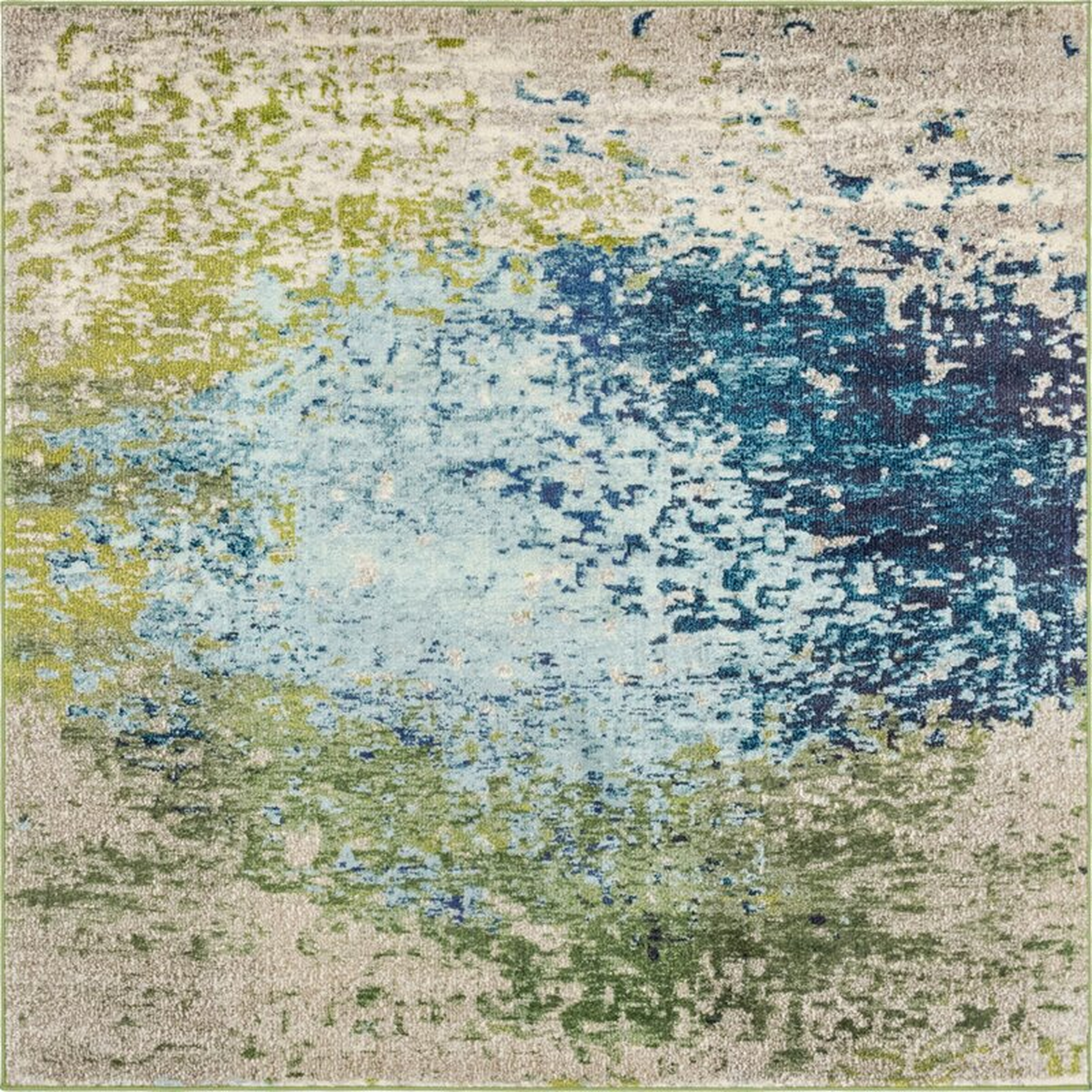 Holsinger Abstract Blue/Green Rug - Wayfair