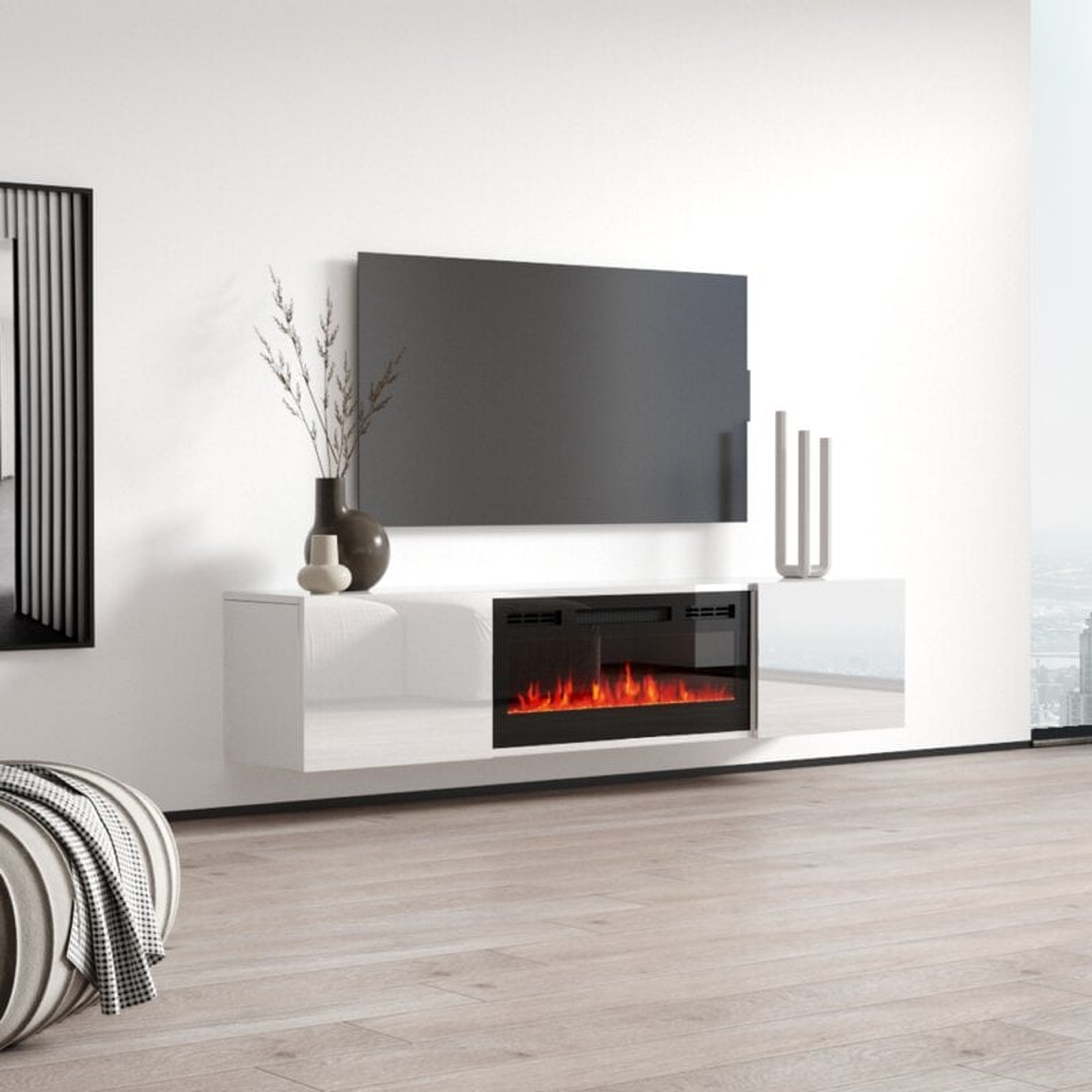 Aiyanah TV Stand for TVs up to 88" with Fireplace Included - Wayfair