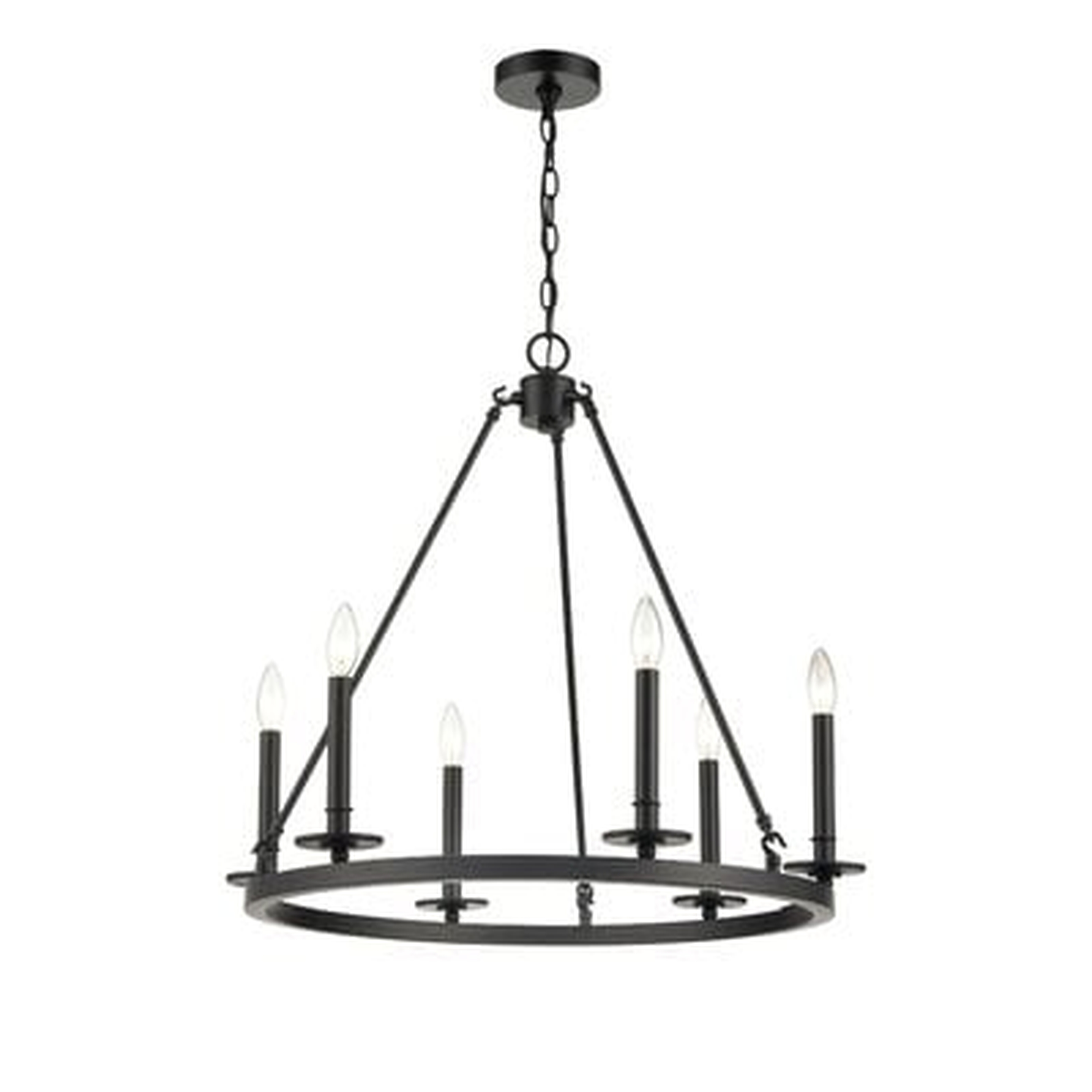 Gander 6 - Light Unique Wagon Wheel Chandelier - Wayfair