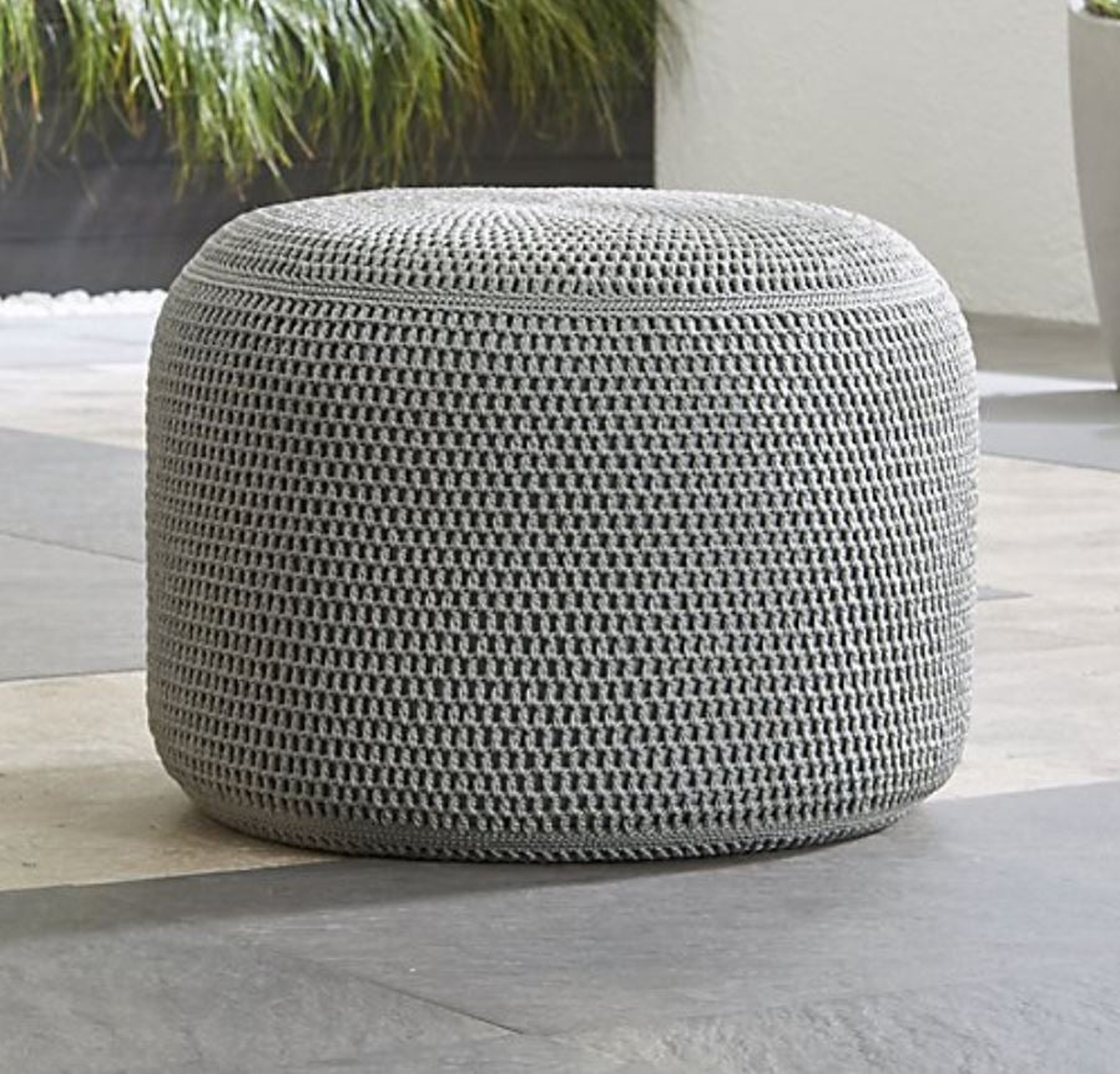 Grey Outdoor Pouf - Crate and Barrel