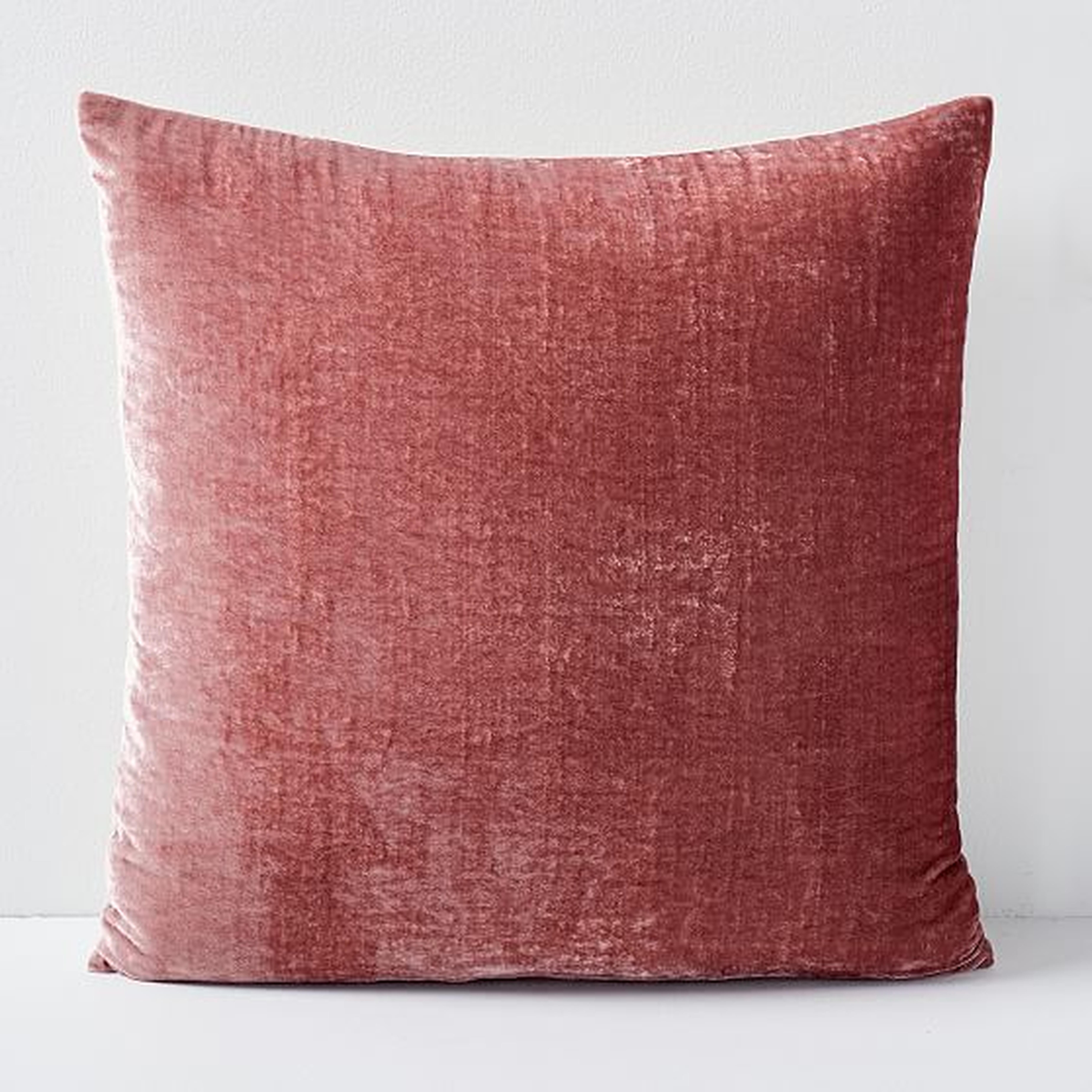 Lush Velvet Pillow Cover, Pink Grapefruit, 18"x18" - West Elm