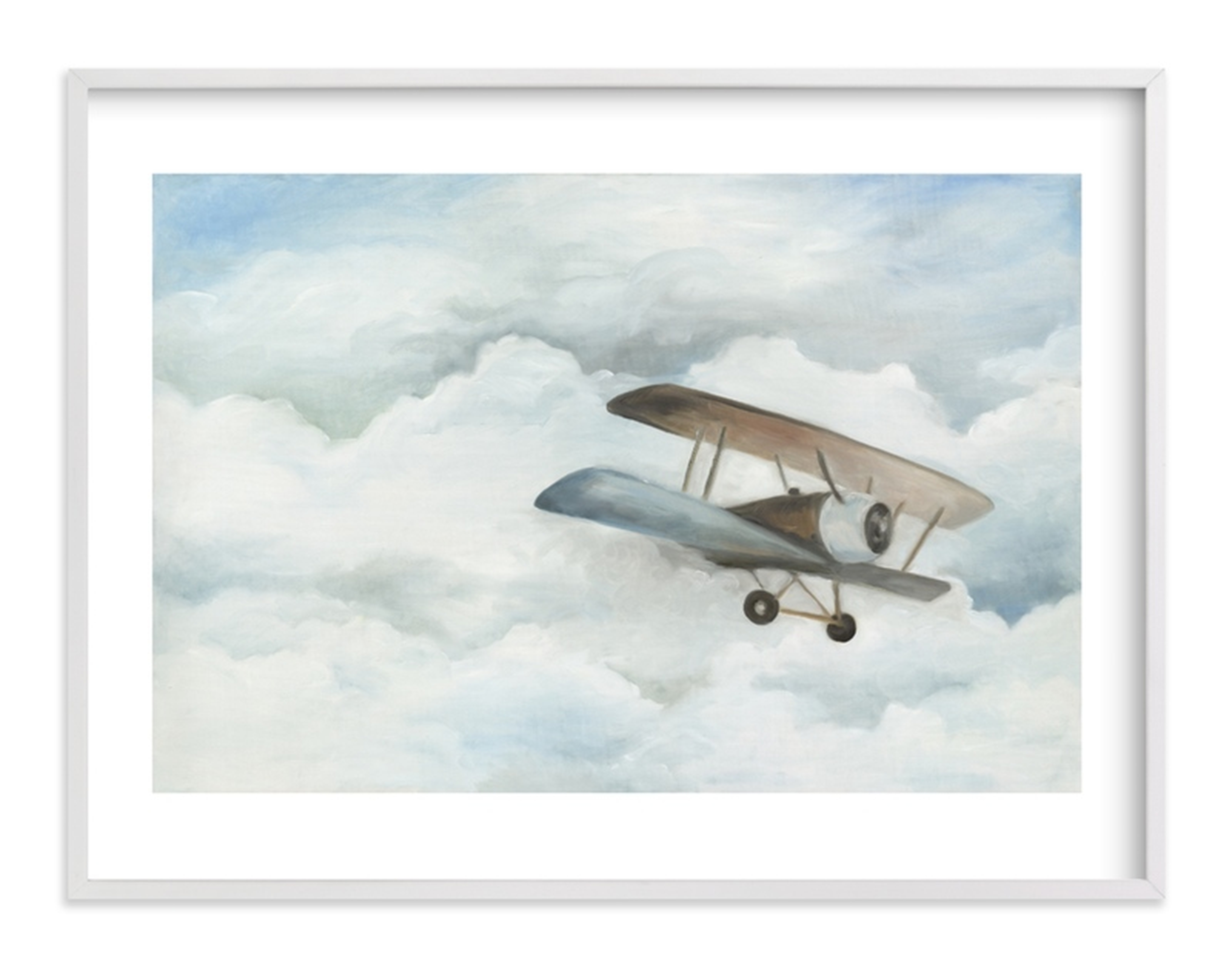 The Cloud Plane / 30" x 40" / White Wood Frame / - Minted