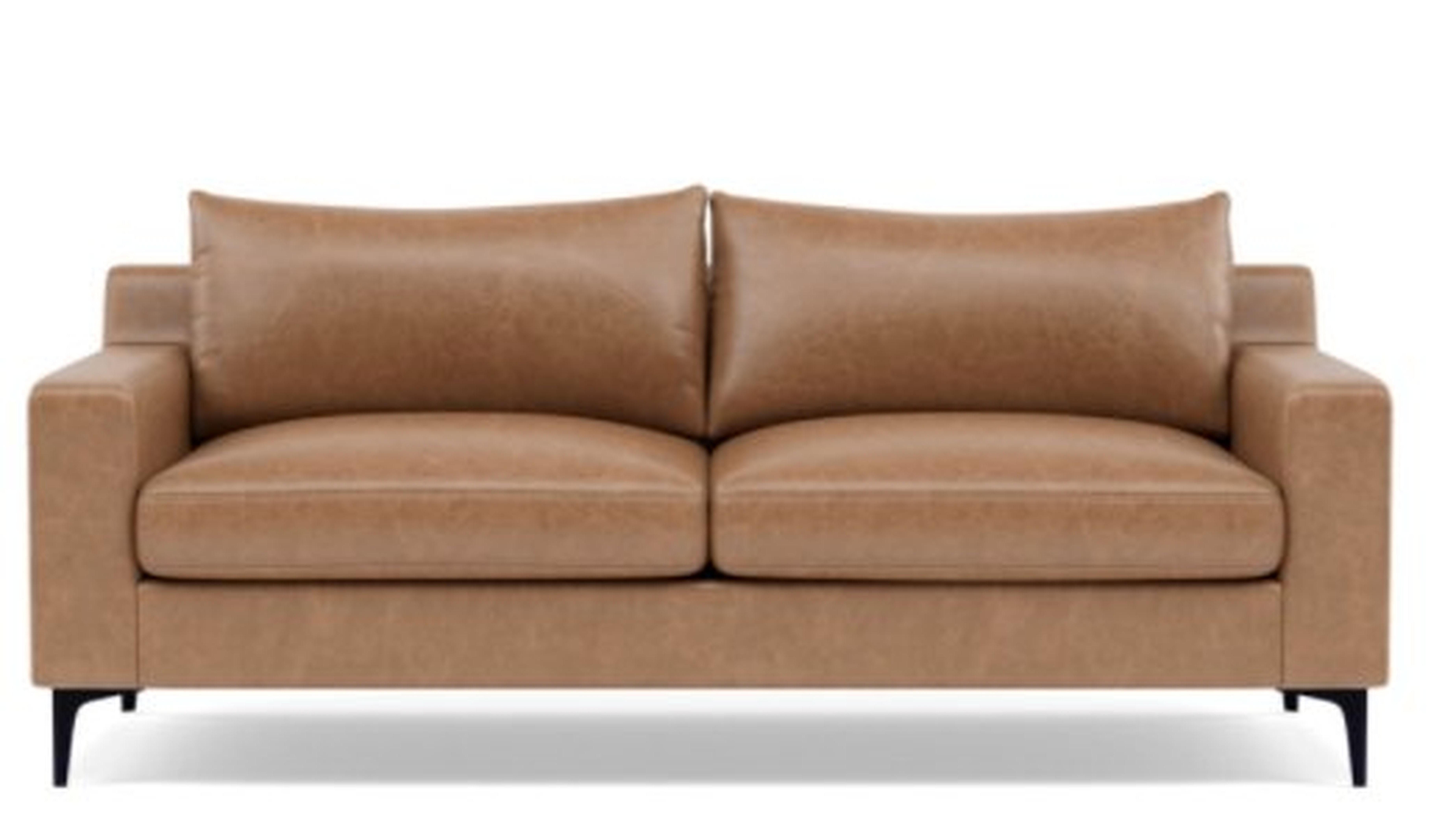 SLOAN LEATHER Leather 2-Seat Sofa 91"W Standard -  Palomino - Matte Black - Interior Define
