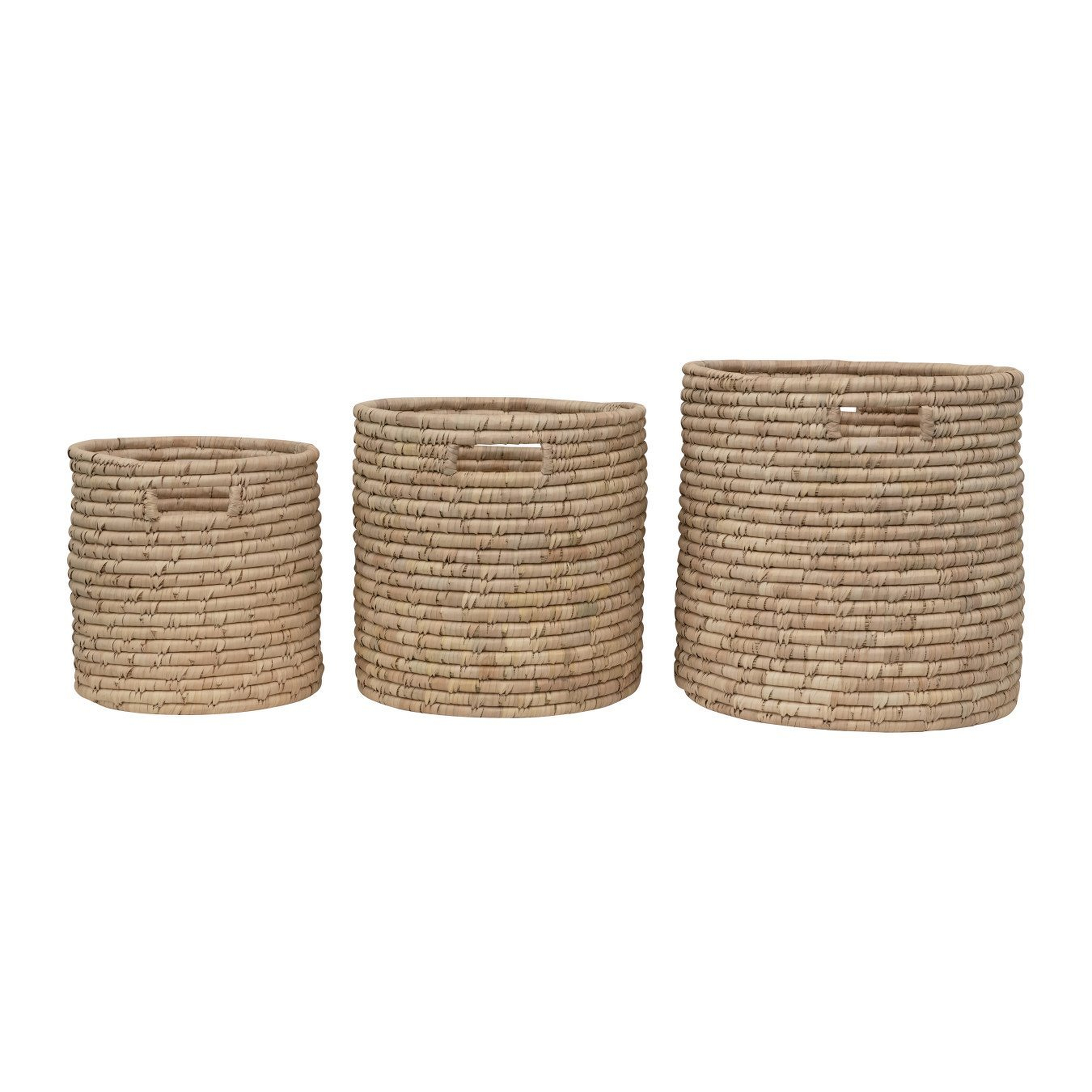 Natural Grass Baskets, Set of 3 - Bloomingville