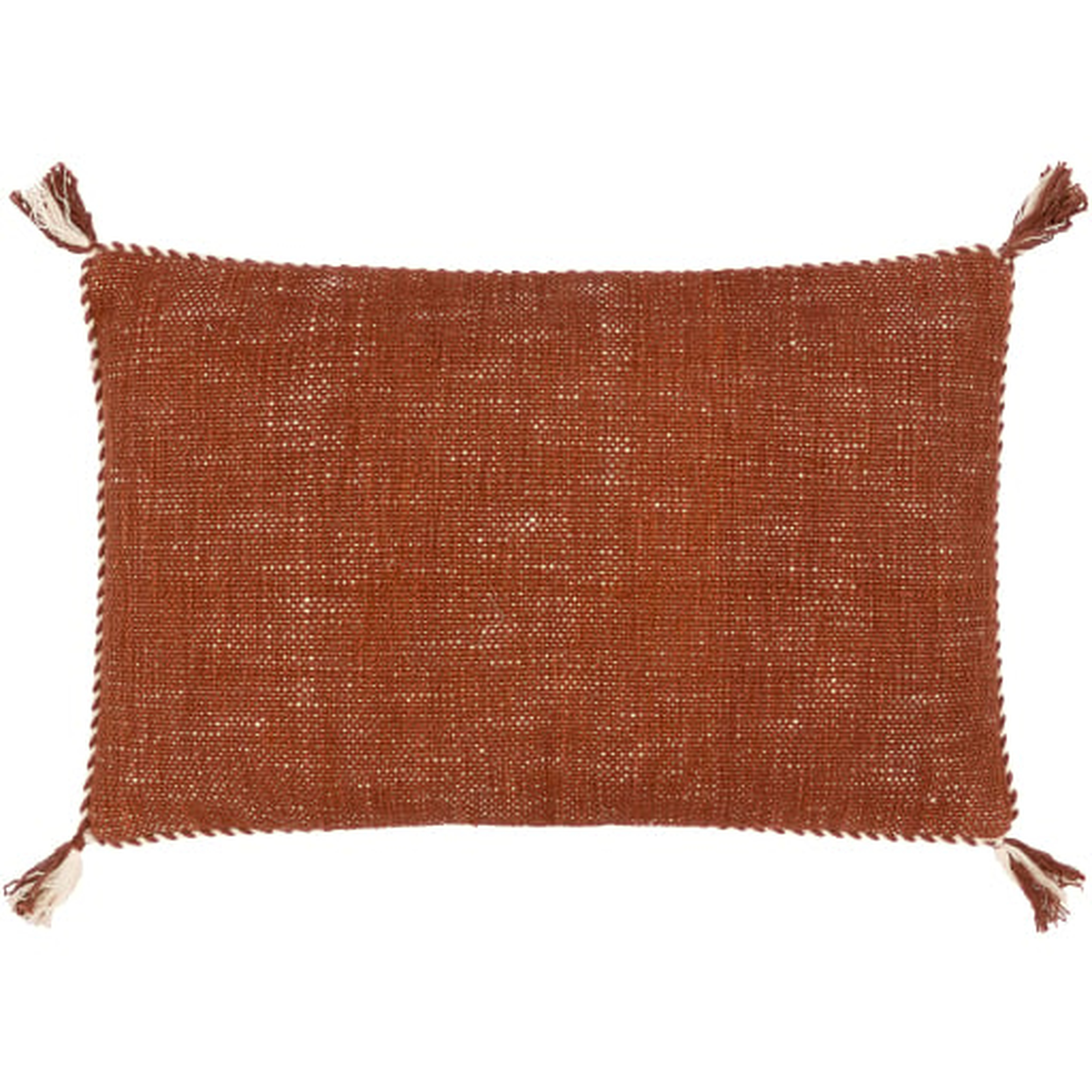 Lois Lumbar Pillow, Burnt Orange, 22" x 14" - Roam Common
