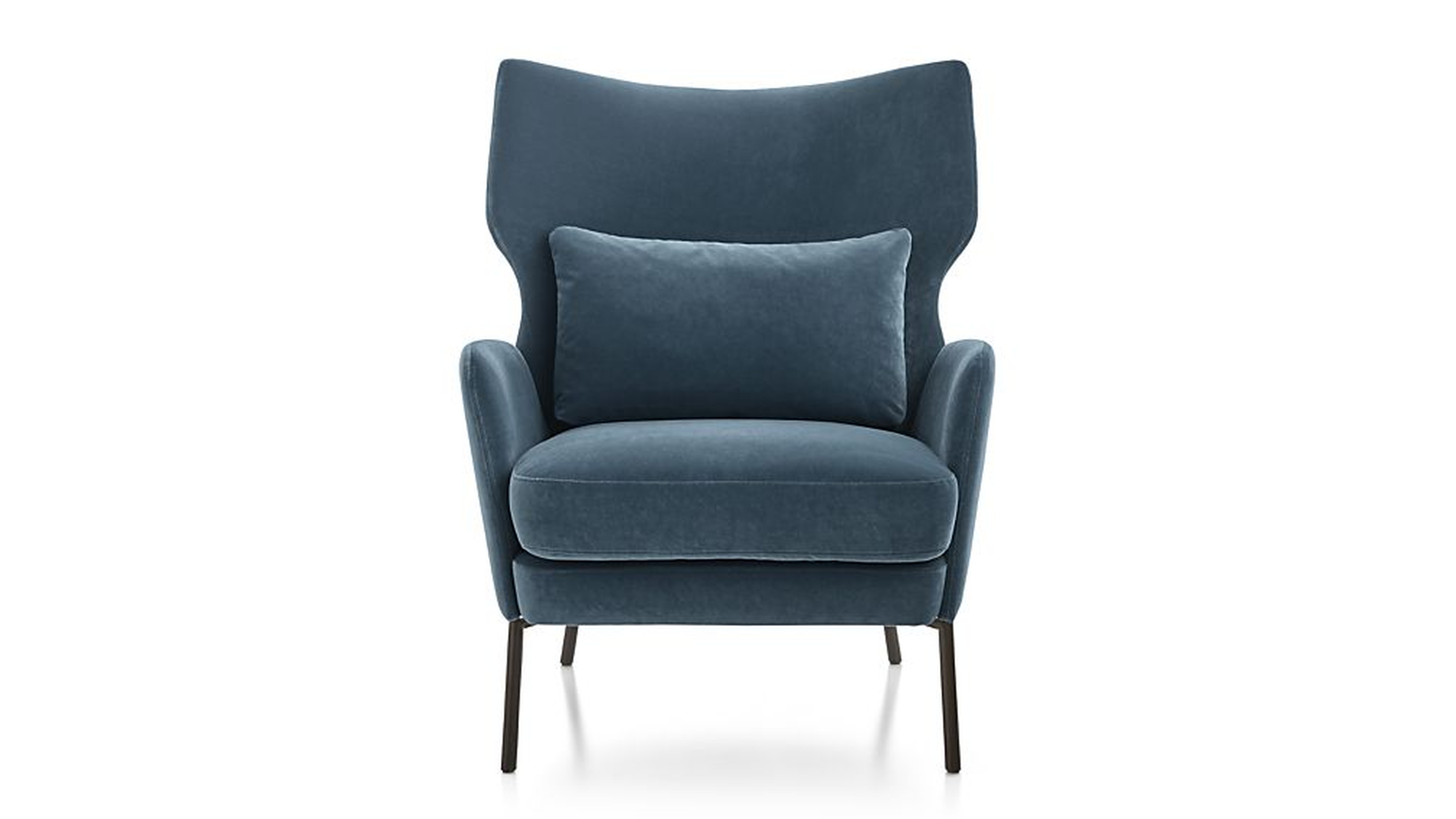 Alex Navy Blue Velvet Accent Chair - Crate and Barrel