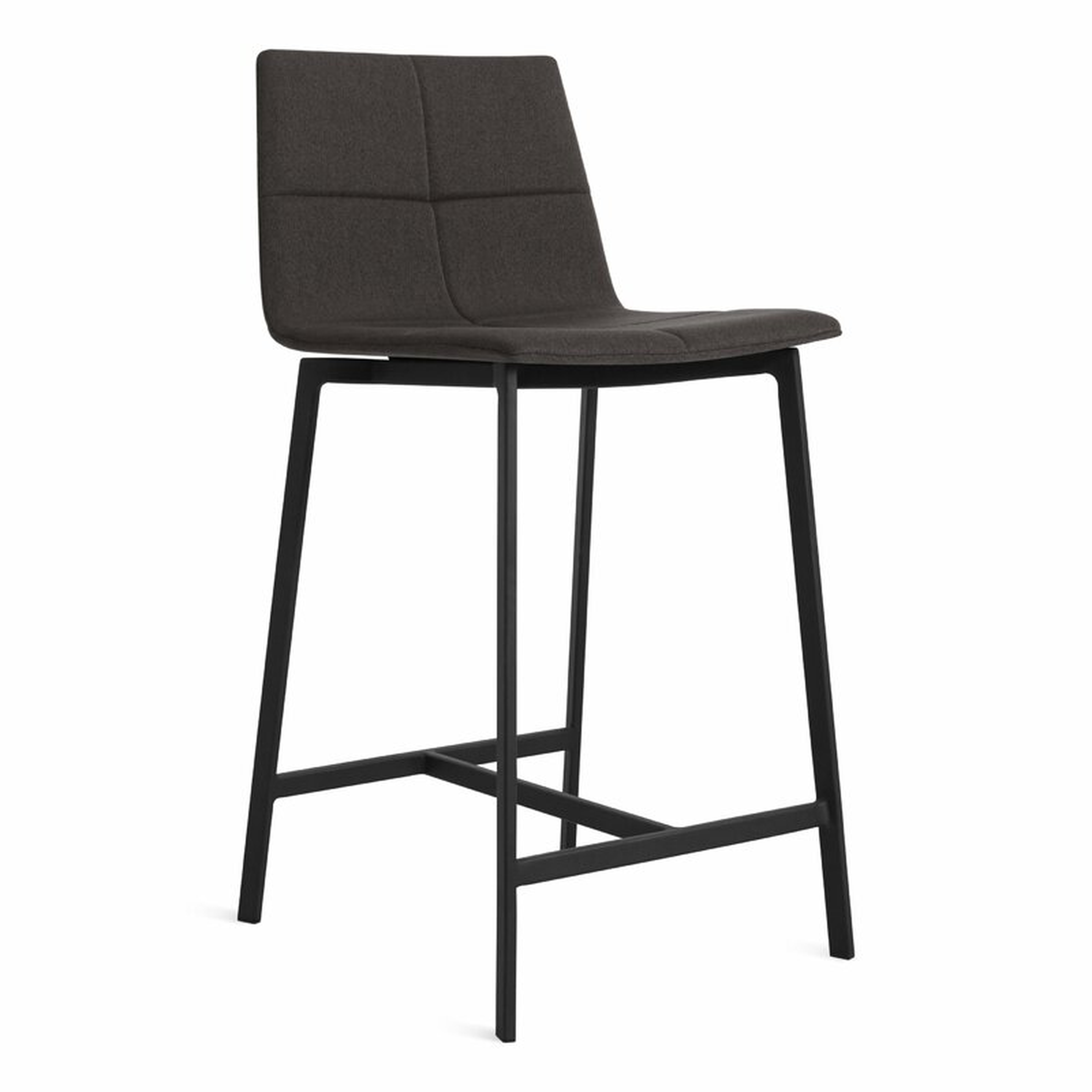 Blu Dot Between Us Bar & Counter Stool Seat Height: Counter Stool (26" Seat Height), Color: Black, Upholstery: Gunmetal - Perigold