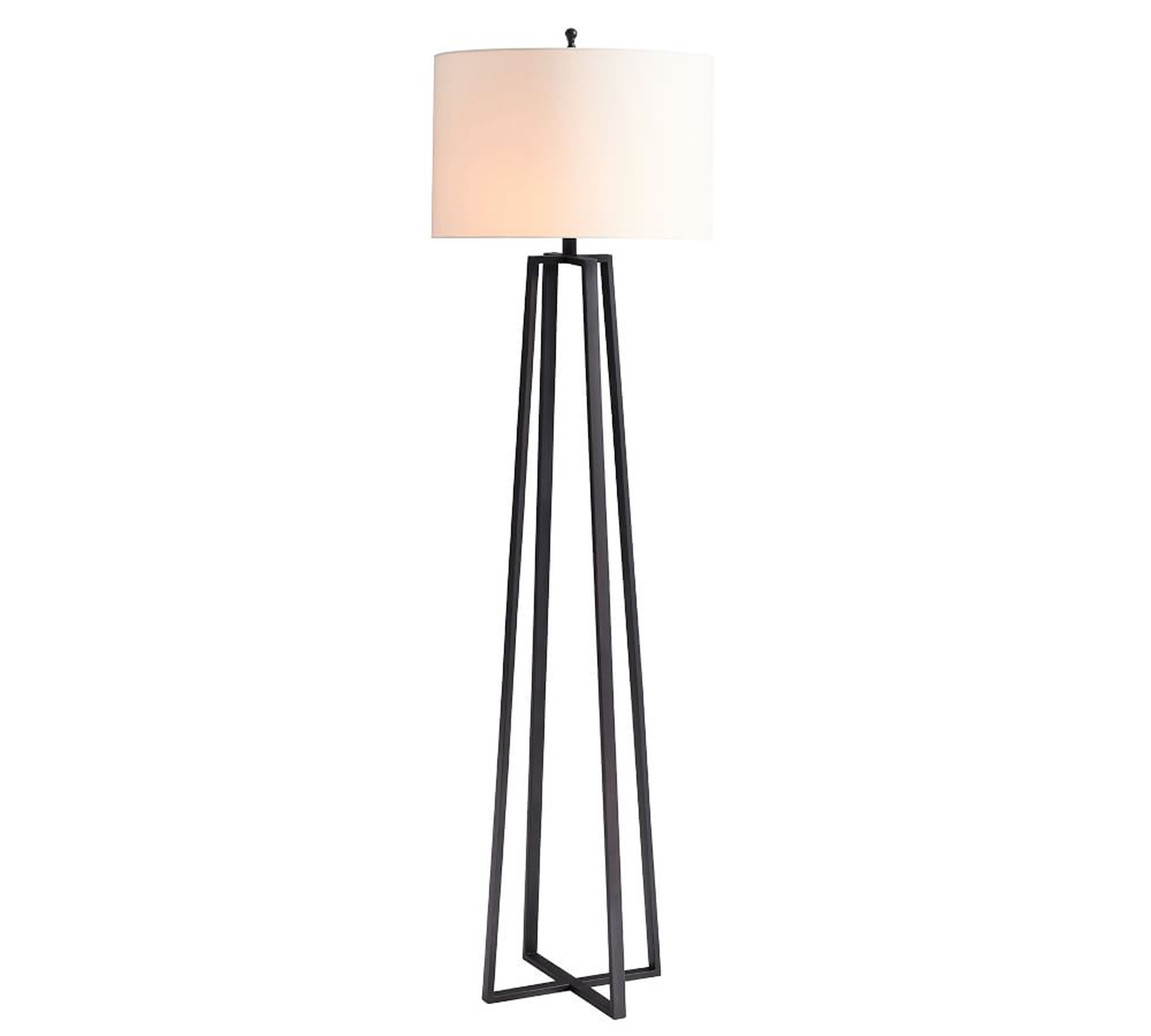 Carter Floor Lamp, Bronze with Ivory Shade - Pottery Barn