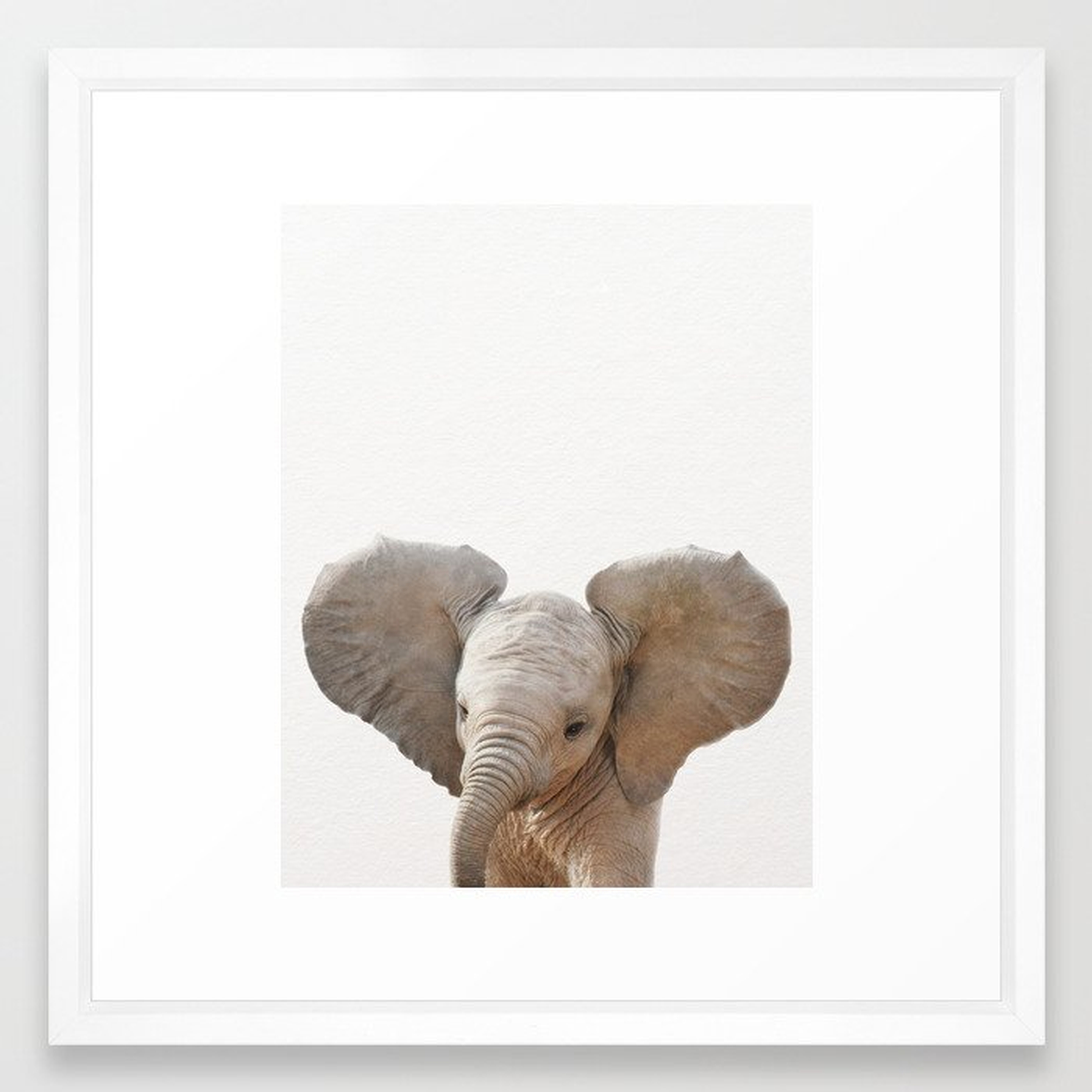 Baby Elephant, Baby Animals Art Prints by Synplus Framed Art Print - Society6