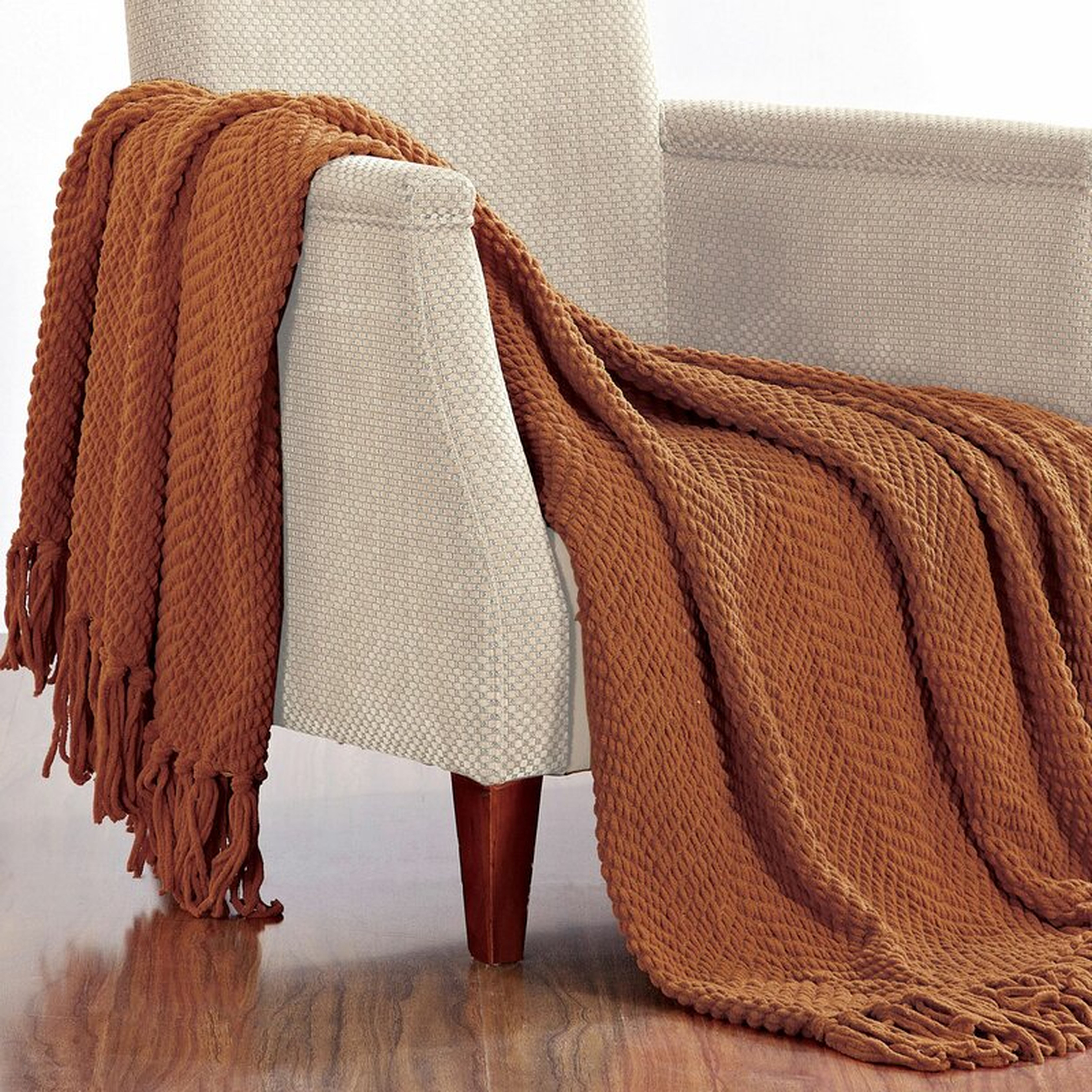 Nader Tweed Knitted-Design Throw - Wayfair