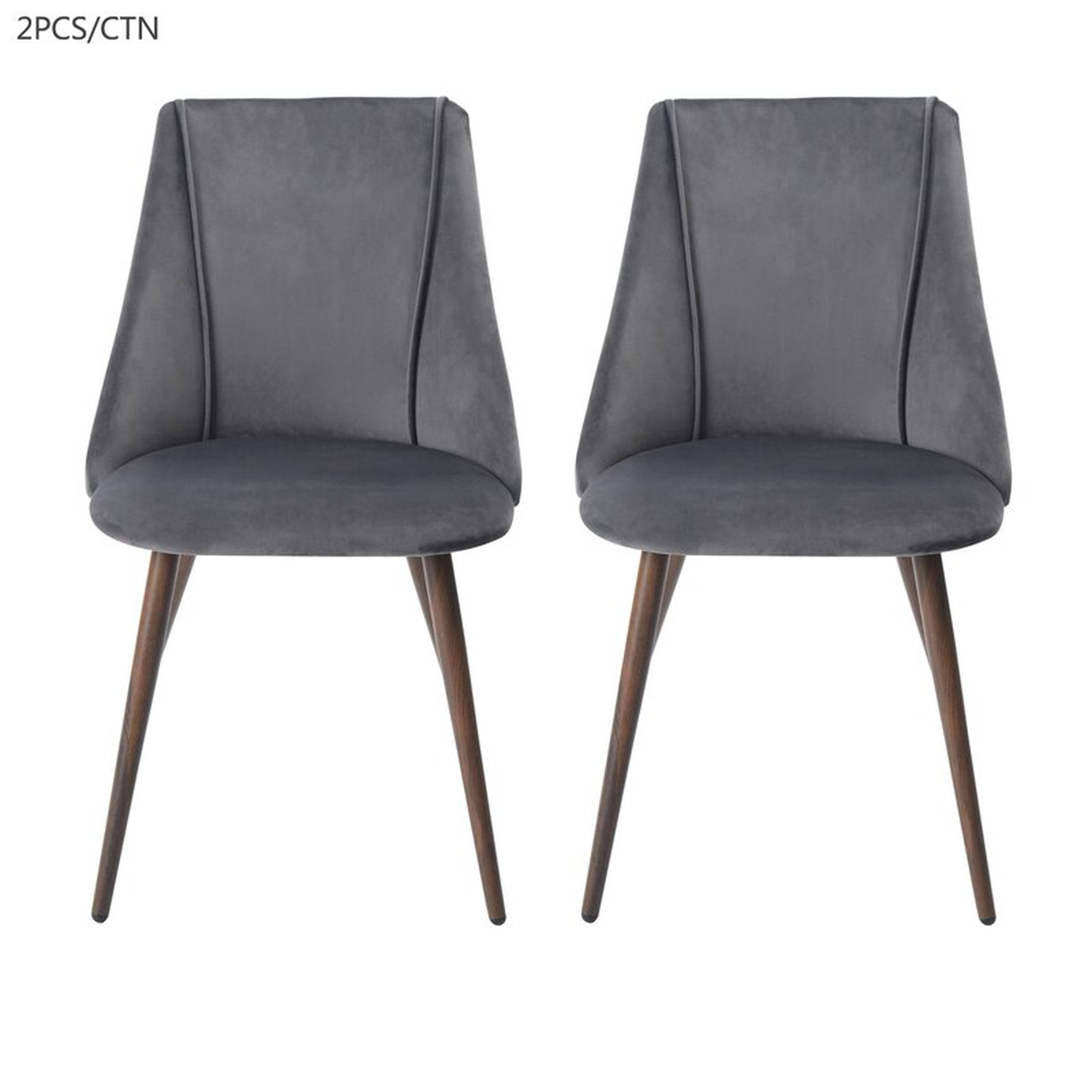 Dark Grey/ Brown Camron Side Chair (Set of 2) - Wayfair
