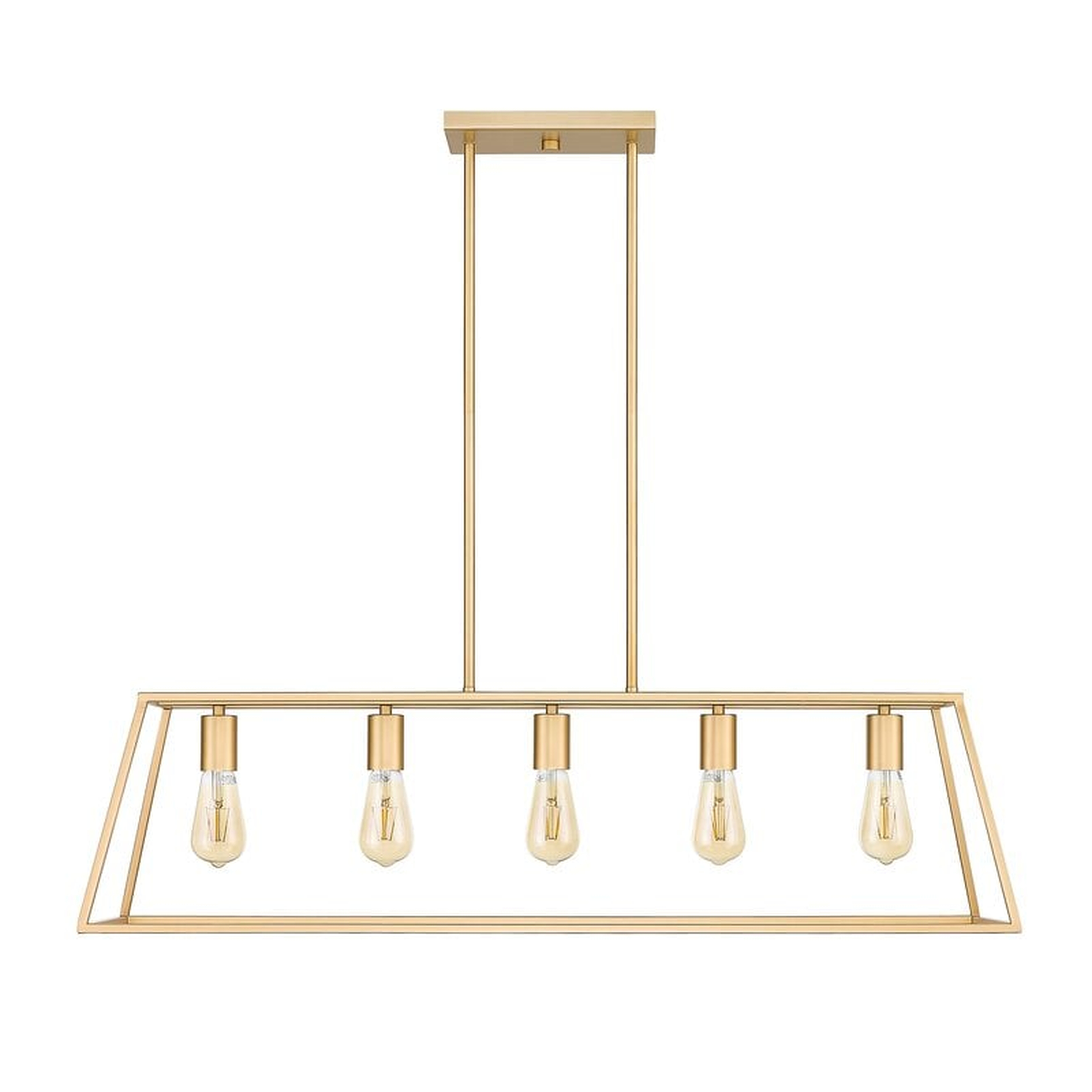 Hentges 5 - Light Kitchen Island Linear Pendant / Painted Brushed Gold - Birch Lane
