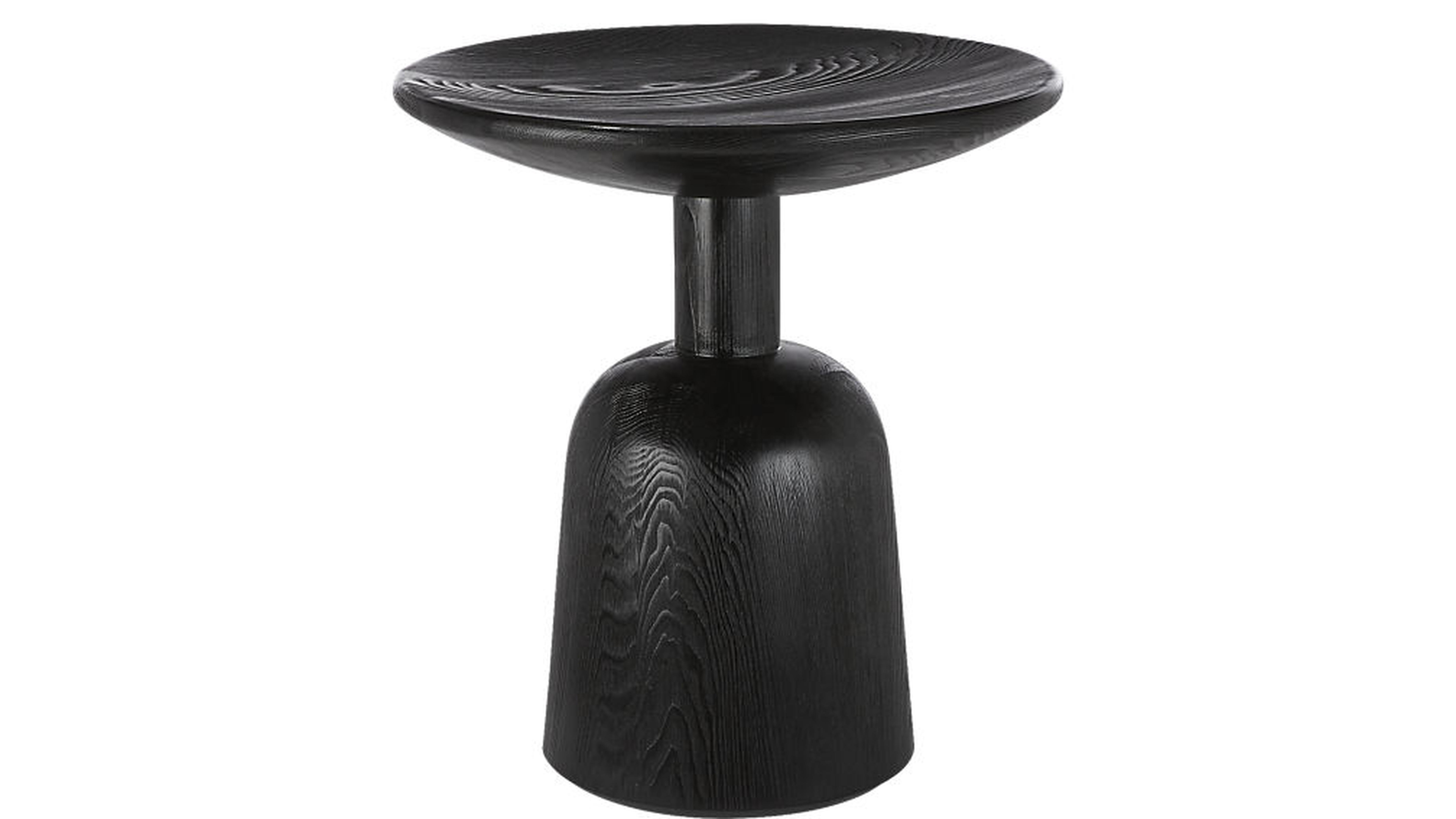macbeth hemlock black wood side table - CB2