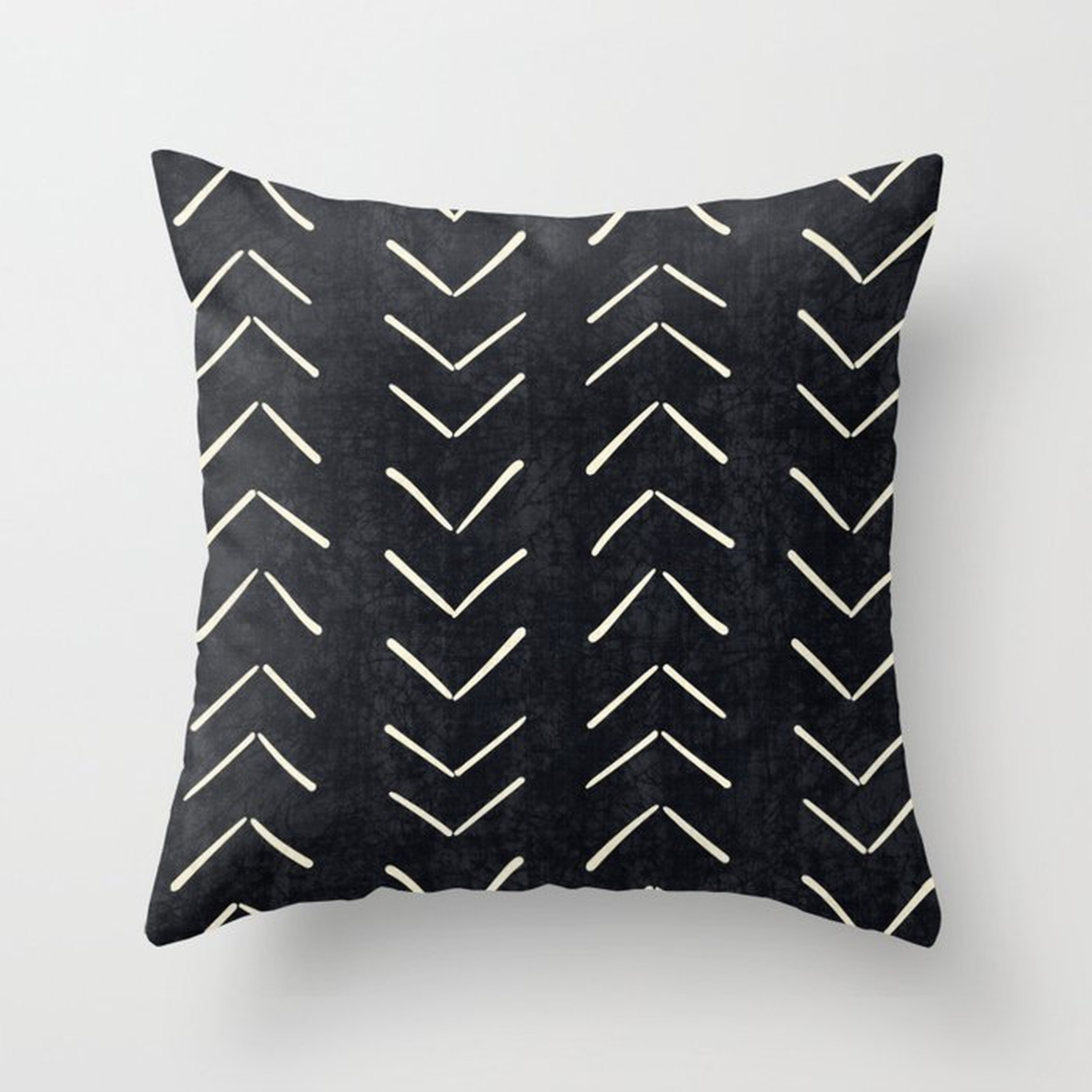 Mudcloth Big Arrows in Black and White Throw Pillow with Insert- 20" x 20" Indoor Pillow - Society6